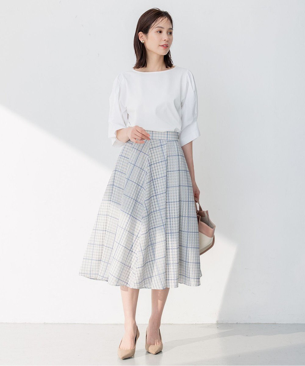 組曲 L 【洗える】プレーティングコンビブロー カットソーブラウス 