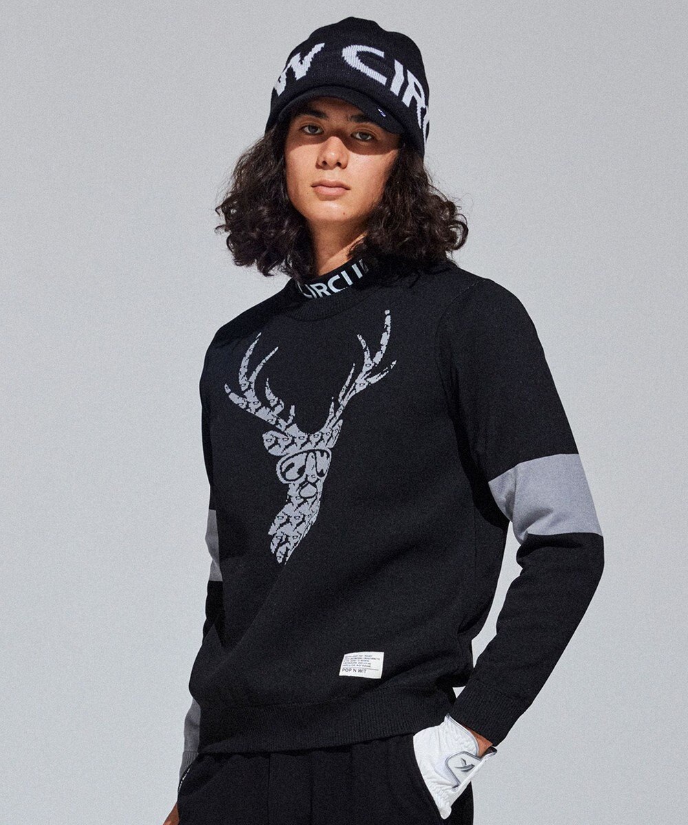 PW CIRCULUS 【イージーケア/軽量】【MEN】 DEER モチーフニット 