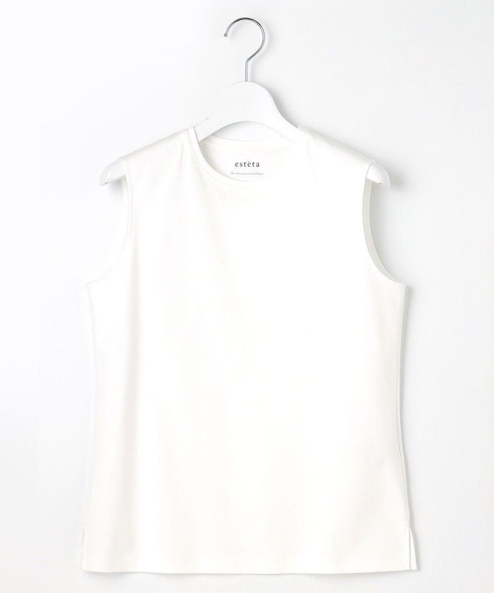 23区 【エステータ】スーピマコットン プレミアムジャージー ノースリーブTシャツ 