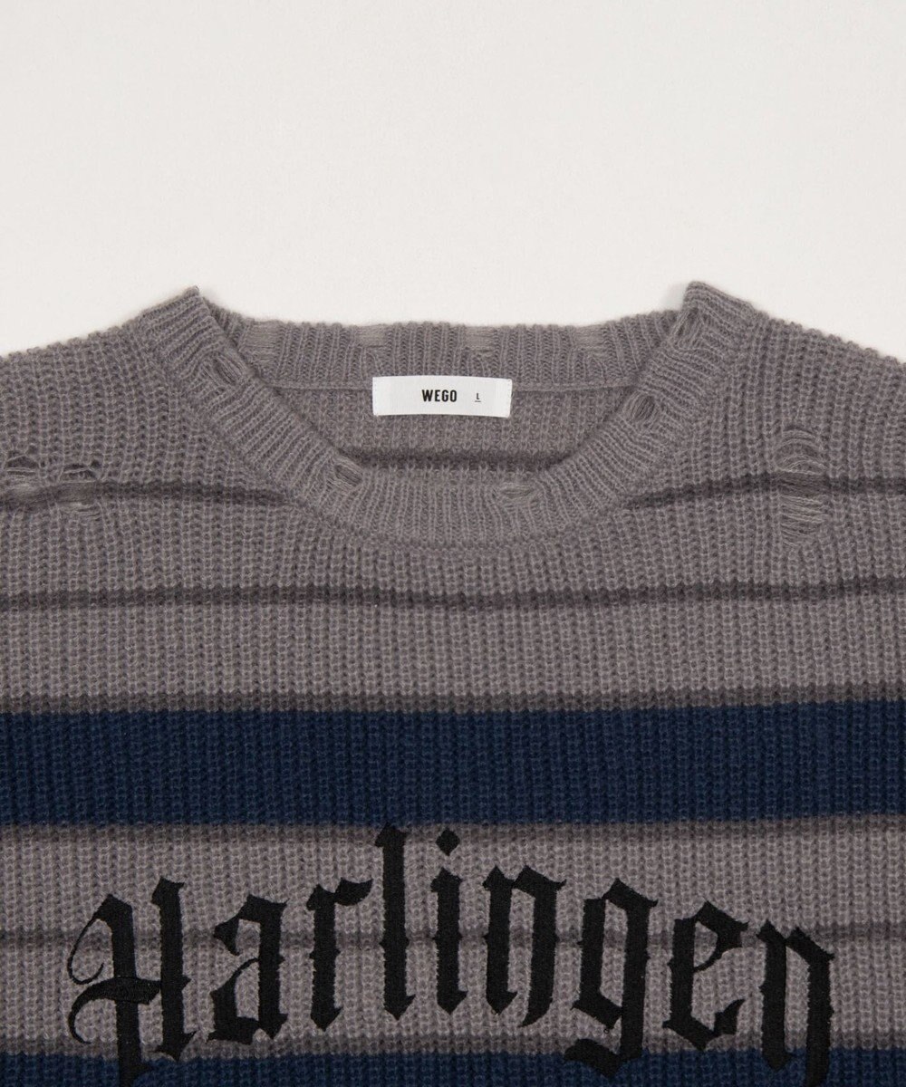 WEGO 【ユニセックス着用ITEM】アゼアミボーダーニットプルオーバー 
