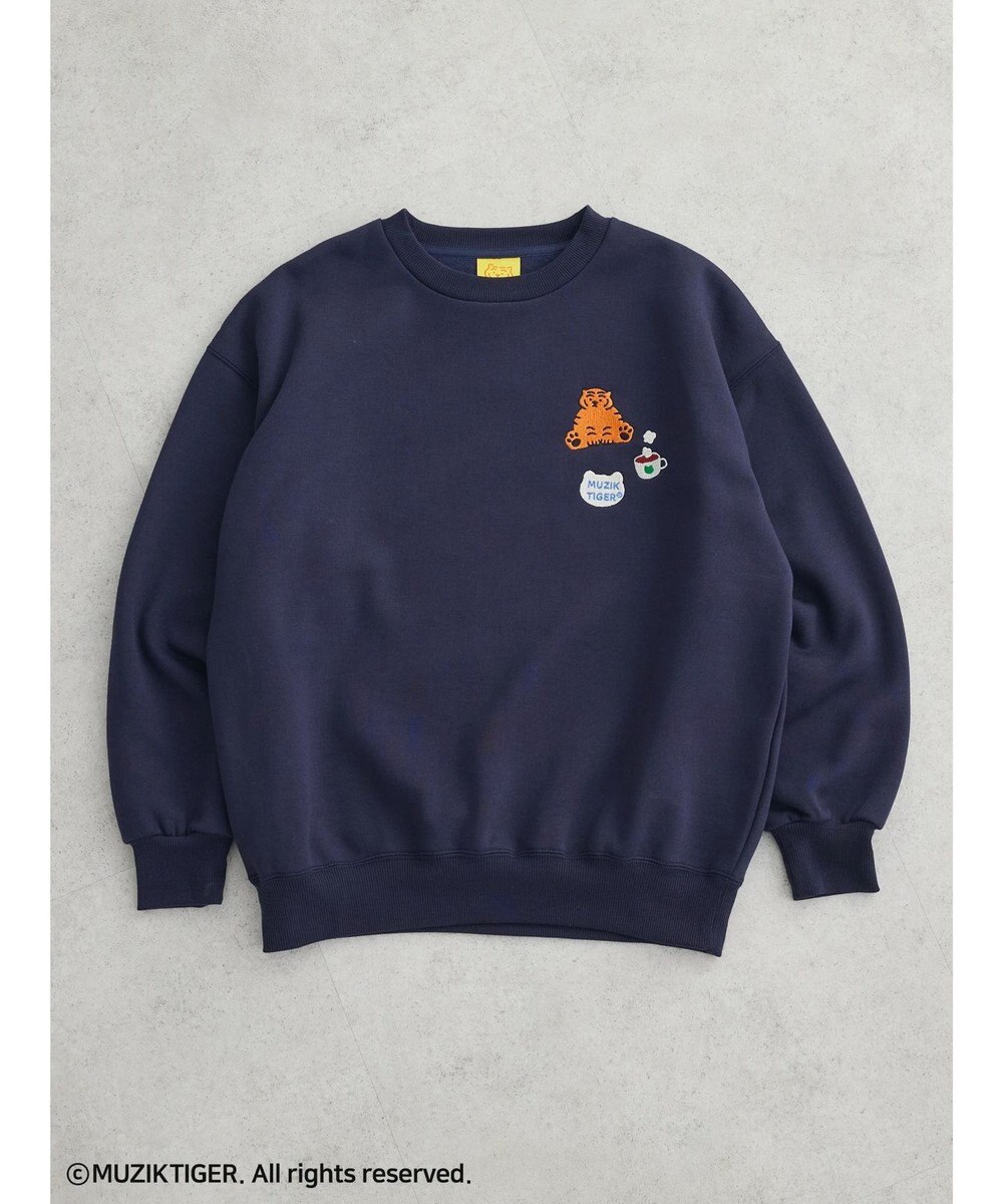 Green Parks ムジークタイガー／裏起毛刺しゅうプルオーバー 