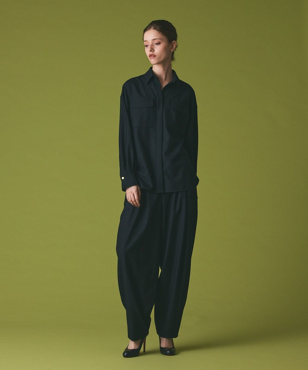 GRACE CONTINENTAL ウールワイドレッグパンツ 