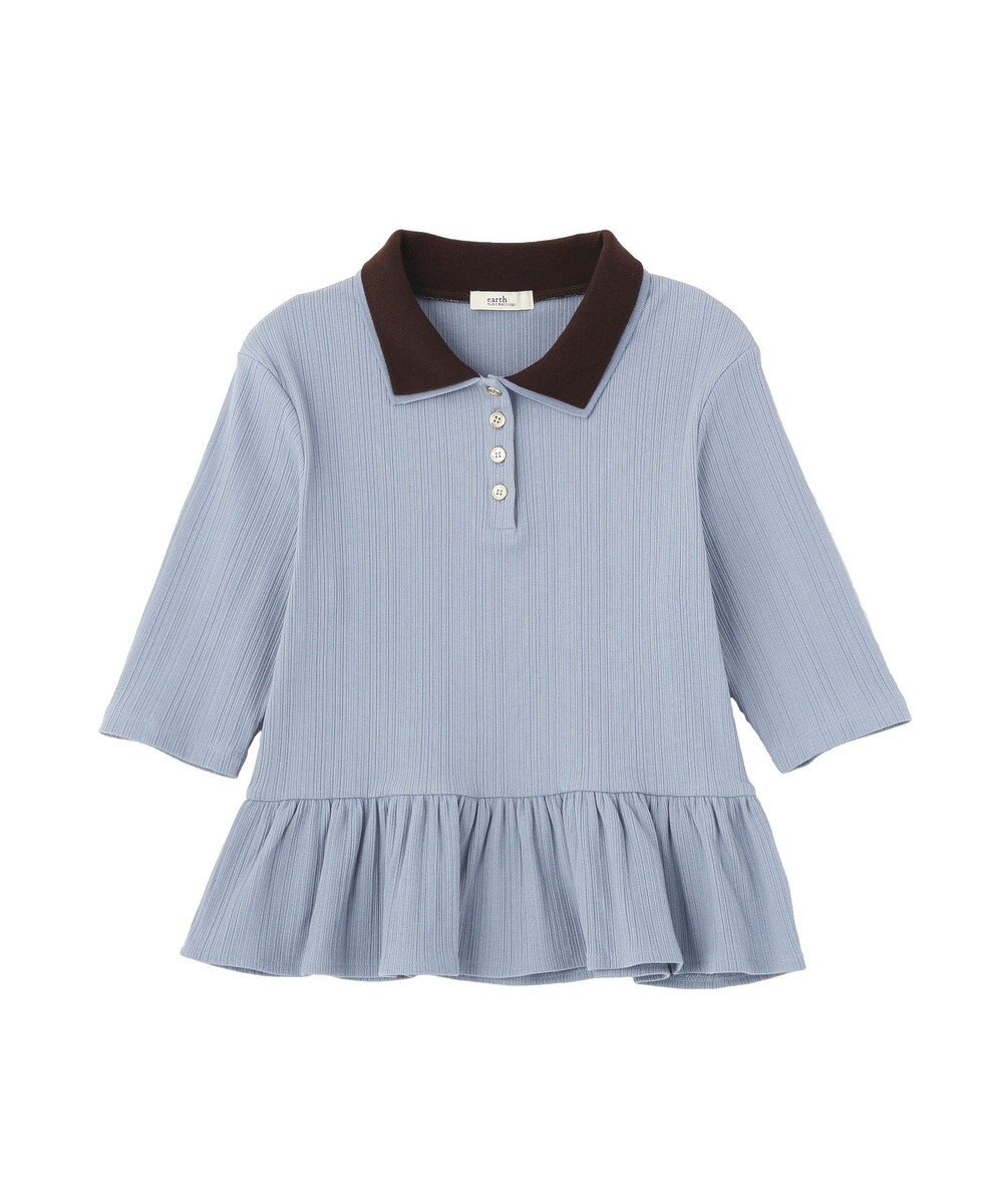 earth music&ecology ダブル衿ペプラムプルオーバー 