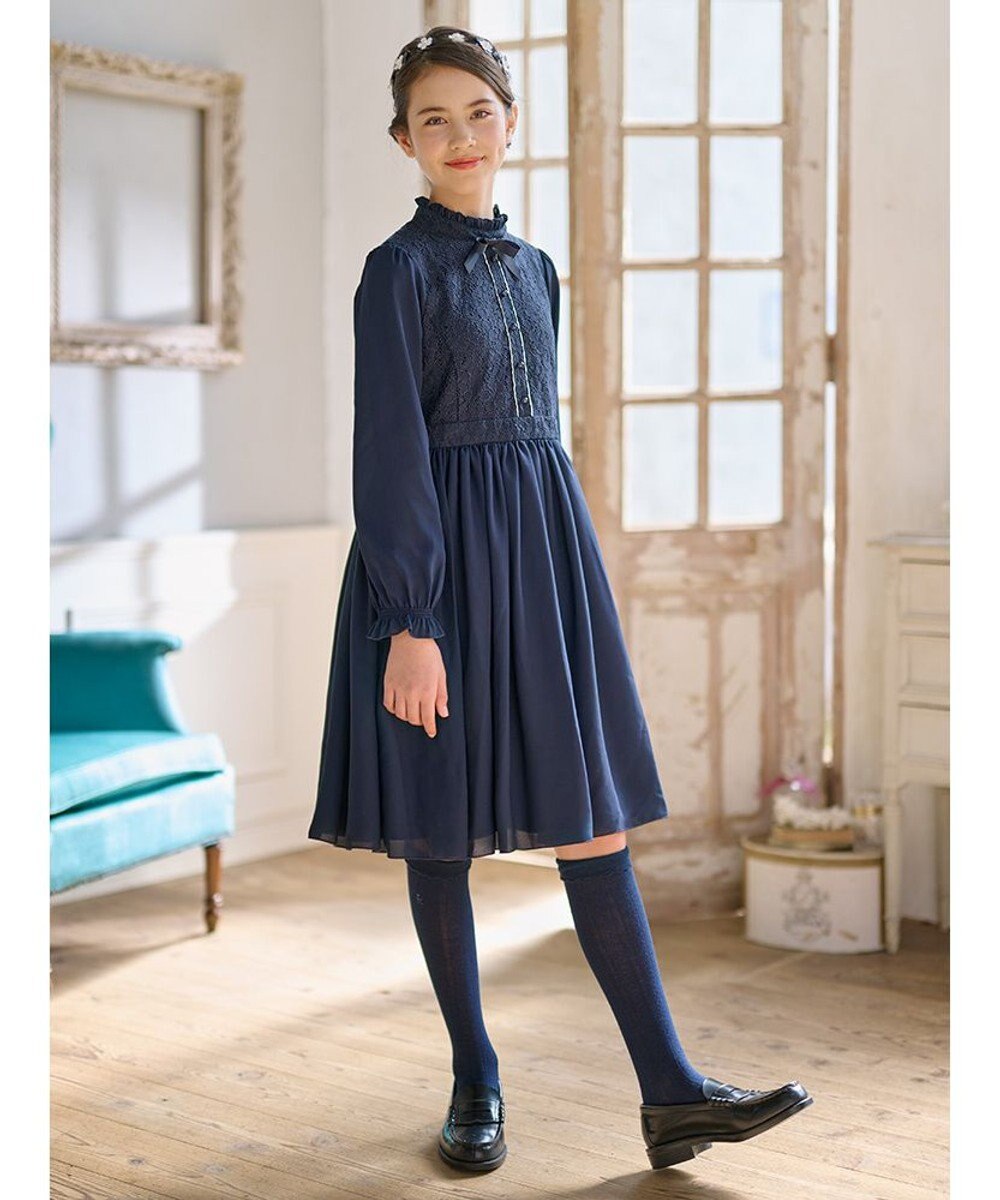 組曲 KIDS 【150-170㎝】レースシフォン ワンピース 