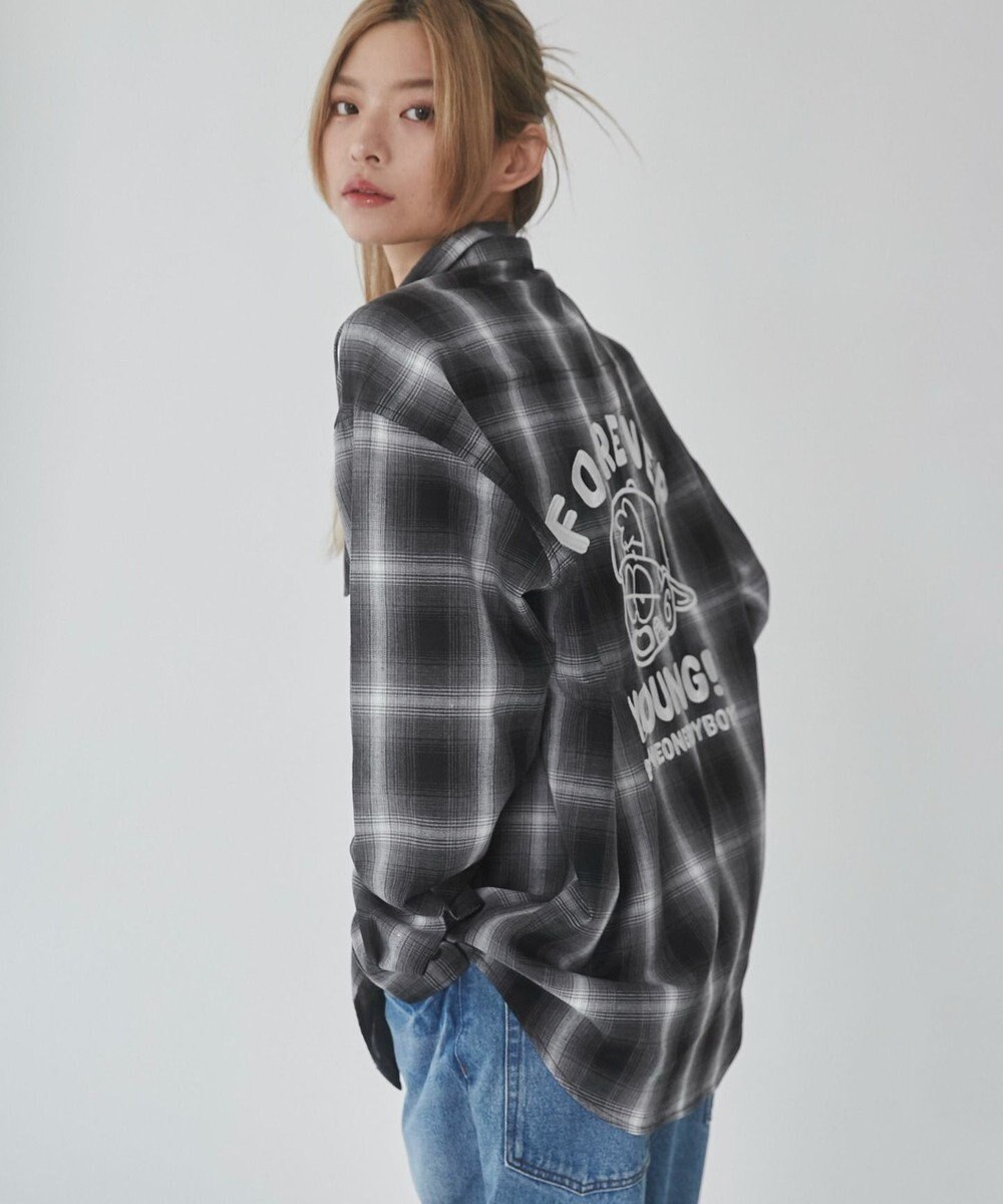 WEGO 【ユニセックス着用ITEM】グラフィックオンブレチェックシャツ（LS） 