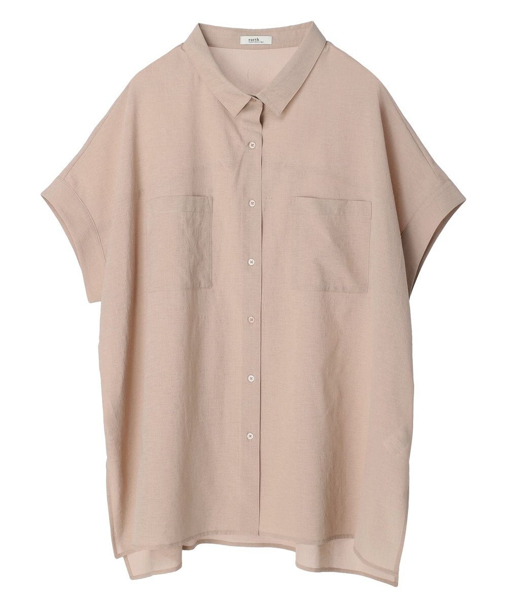 earth music&ecology 配色ステッチＢＩＧシャツ 