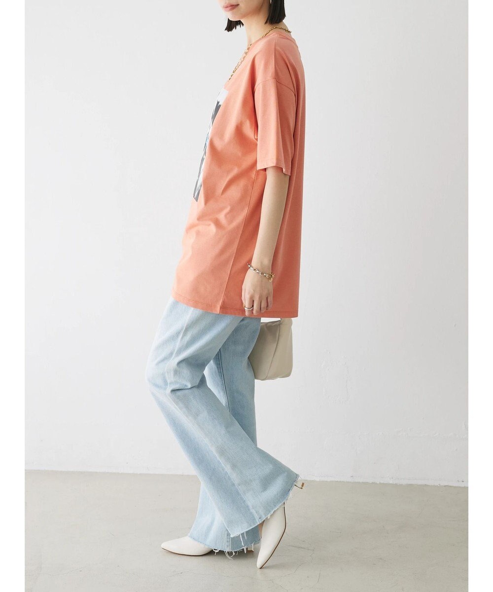 Green Parks レトロフラワーロゴ入りプリントＴシャツ 