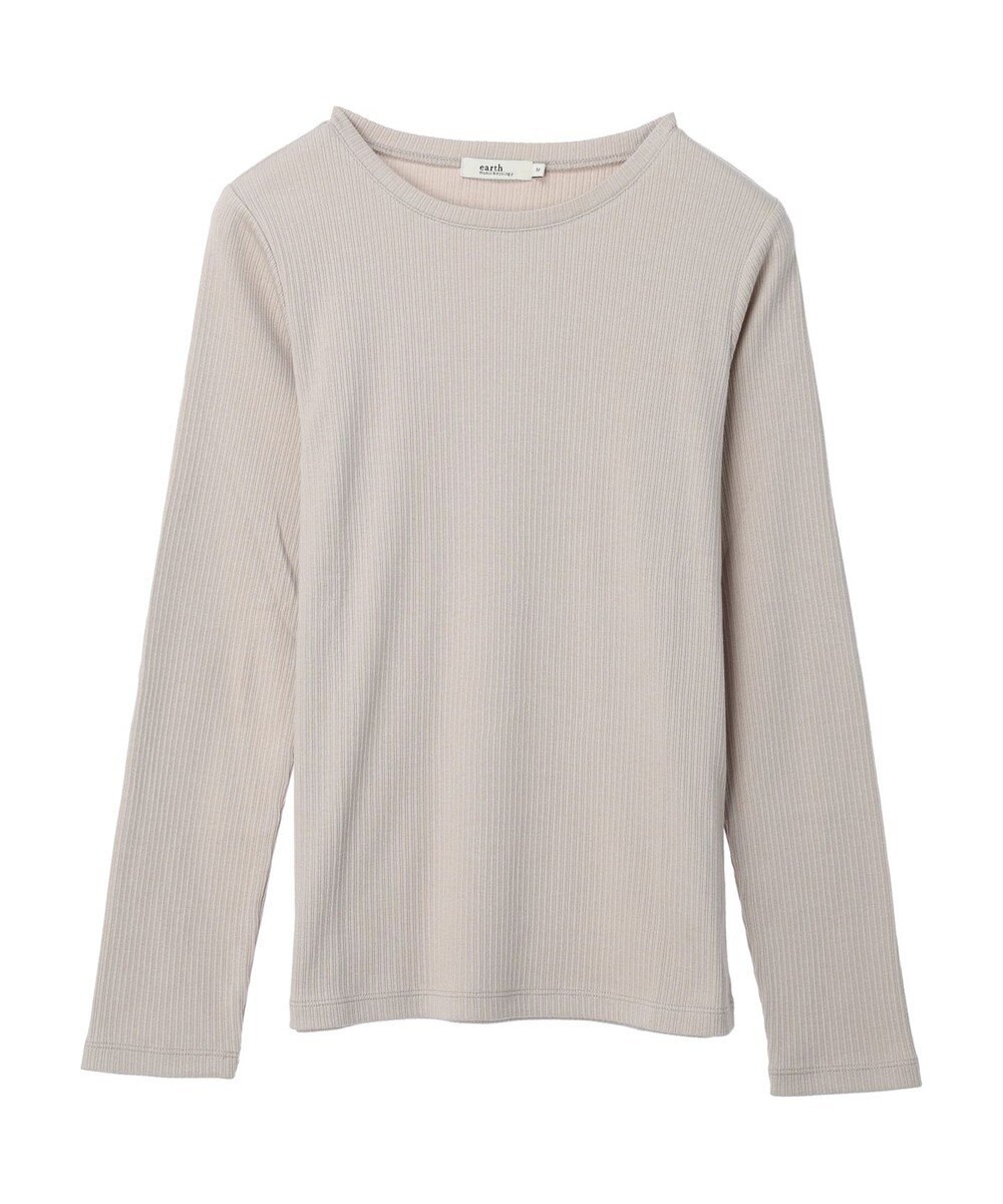 earth music&ecology チェーンリブクルーネックプルオーバー 