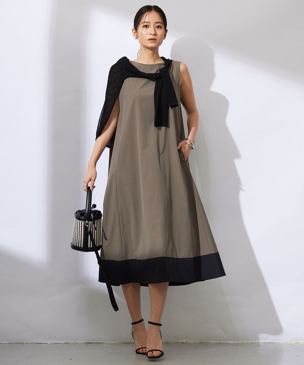 ICB L 【洗える】RENUソフトタイプライター ノースリーブワンピース 