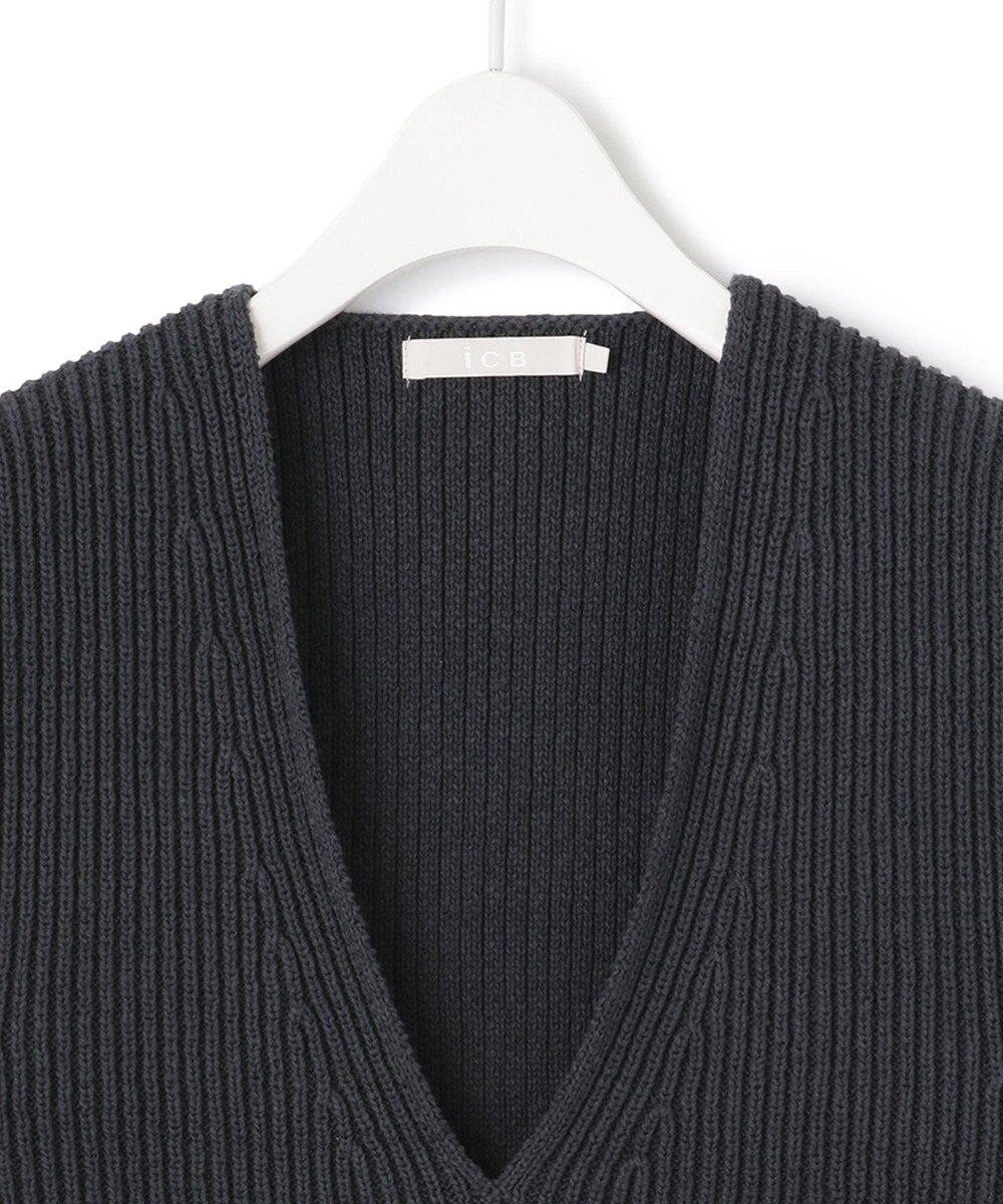 ICB 【洗える】 コットンテープリブベスト 