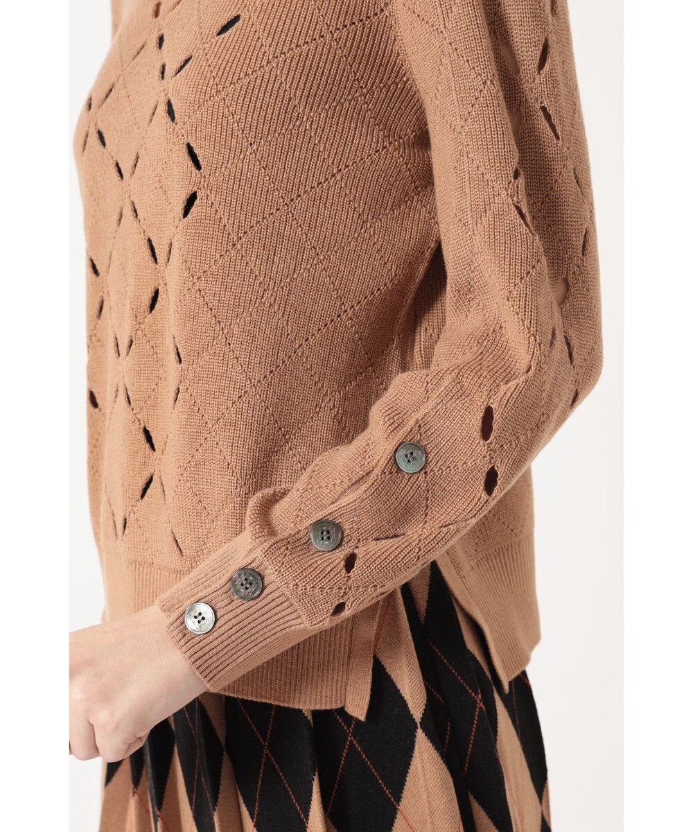 DAKS ダイヤ柄シアーニット プルオーバー 