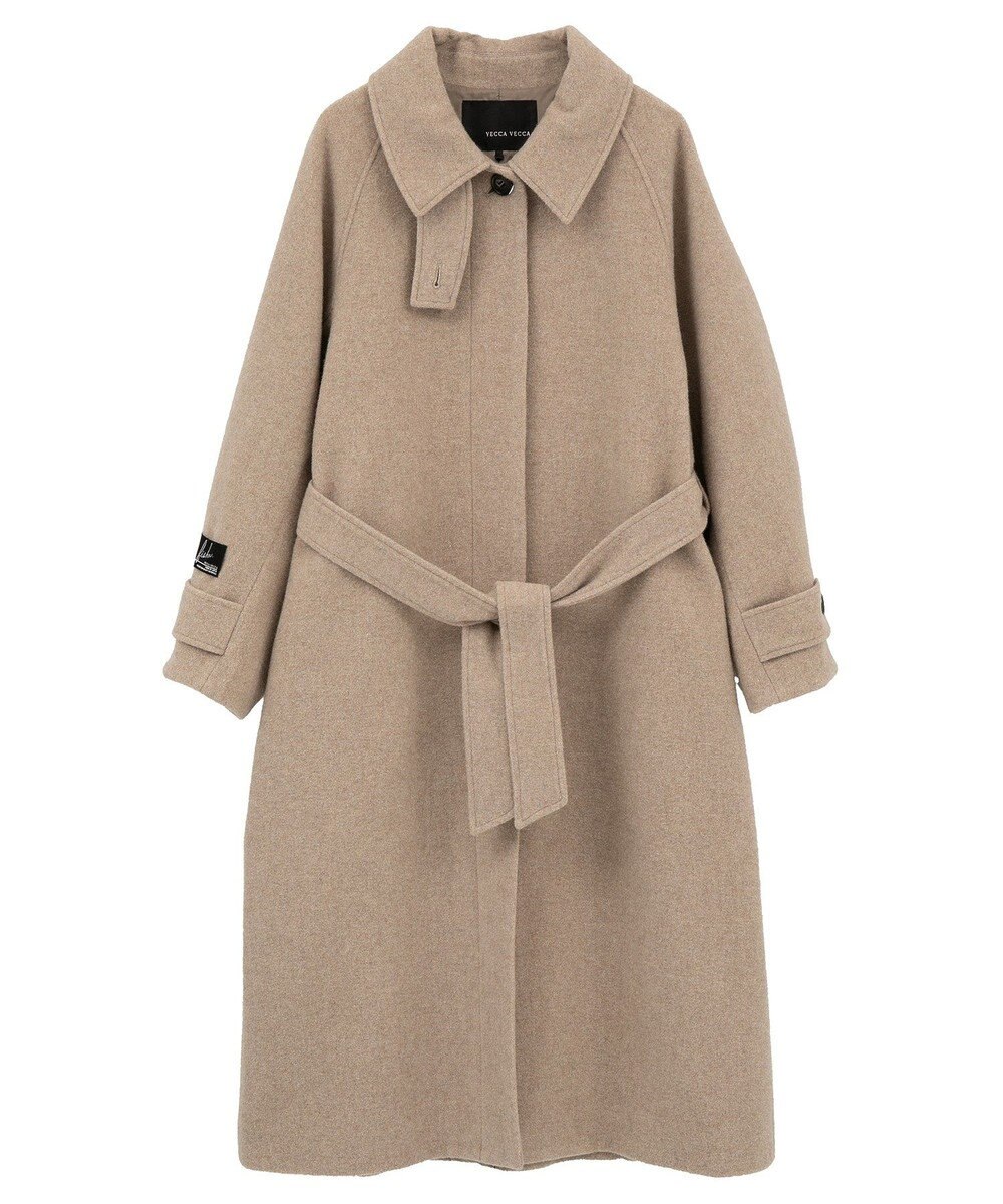 YECCA VECCA ウール混ステンカラーロングコート 