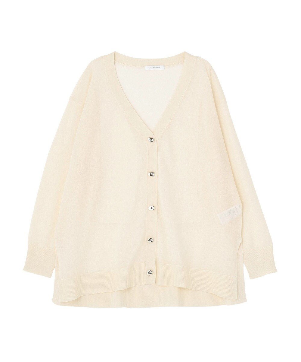 AMERICAN HOLIC メタルボタンシアーVネックカーディガン 