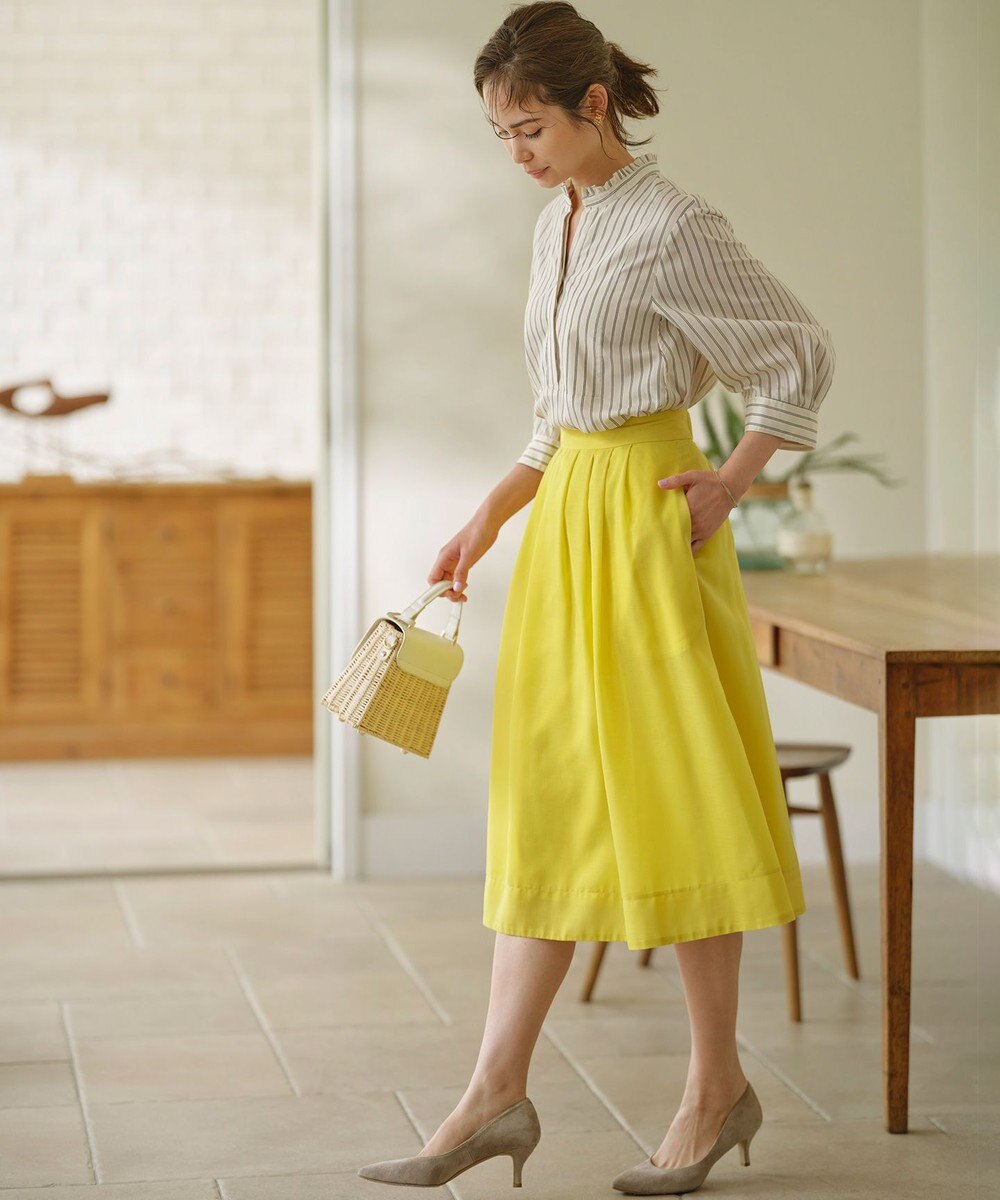 組曲 【WEB限定】ナイロンレーヨン スキッパーブラウス 