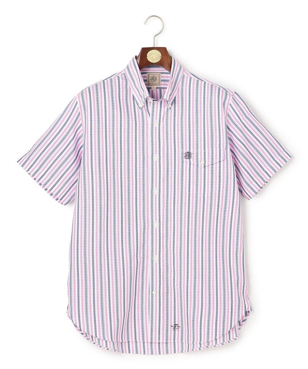 J.PRESS MEN 【Aero Weave】クールマックスサッカー ストライプ シャツ / B.D. 