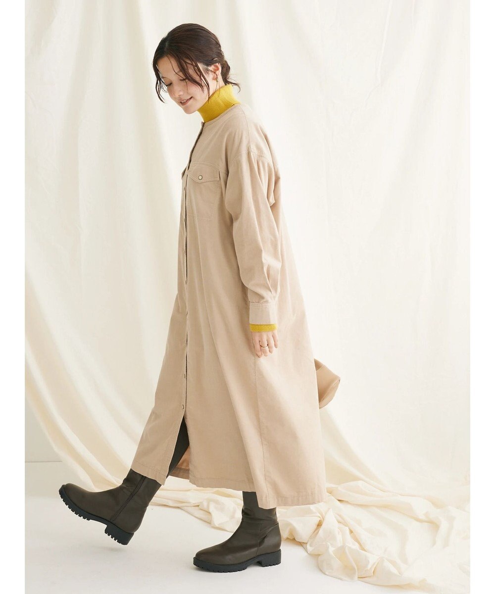 CRAFT STANDARD BOUTIQUE コーデュロイパールドット釦ワンピース 