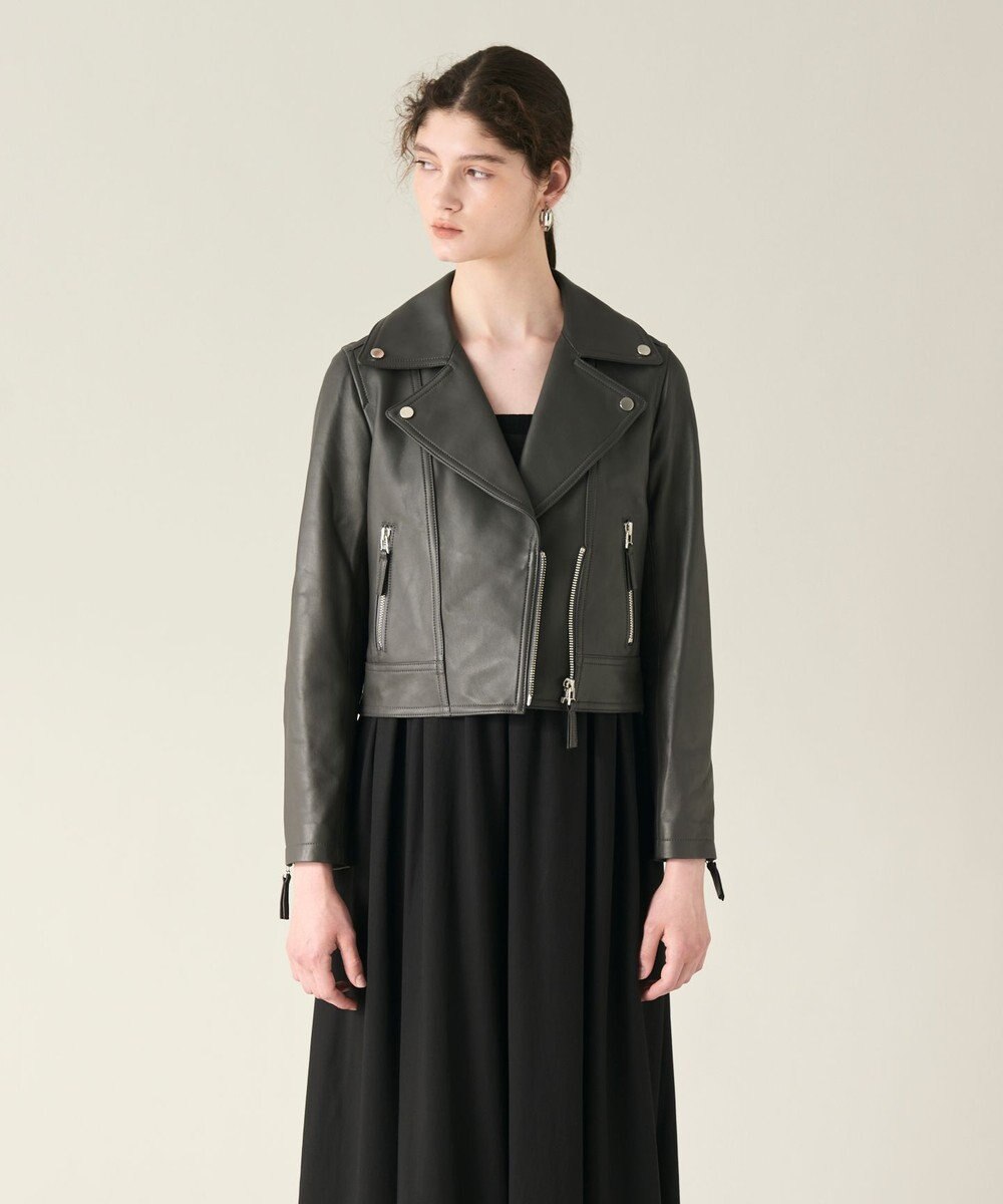 GRACE CONTINENTAL ラムレザーライダースジャケット 