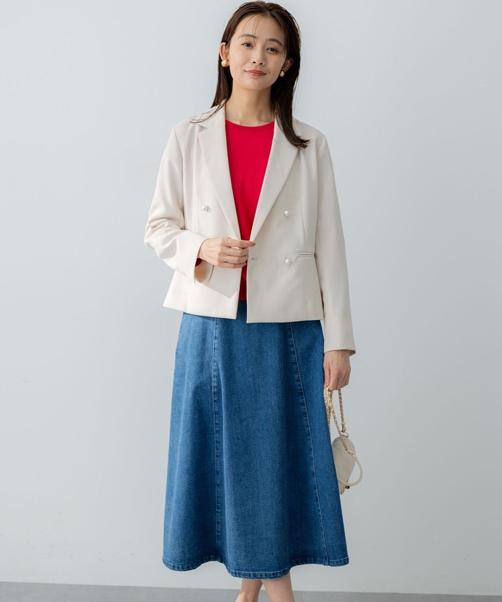 組曲 ライトデニム フレアスカート 