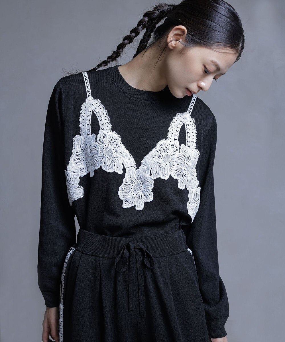 組曲 S 【組曲×setsuko sagittaire】レーシートラック プルニット 