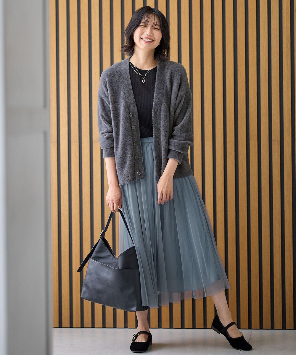 ANY 【洗濯機可】フェザーニットカーディガン 