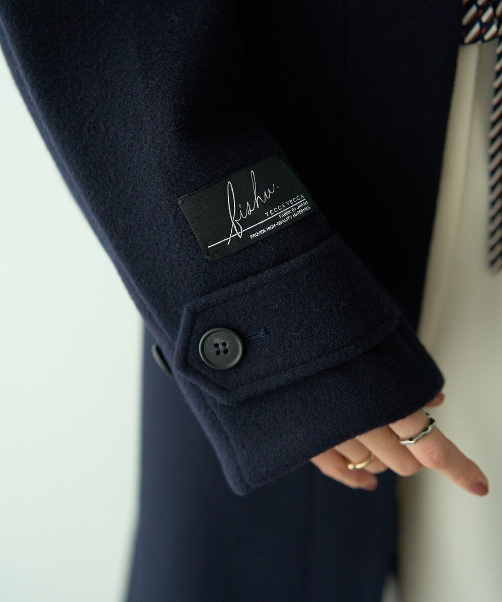 YECCA VECCA ウール混ステンカラーロングコート 