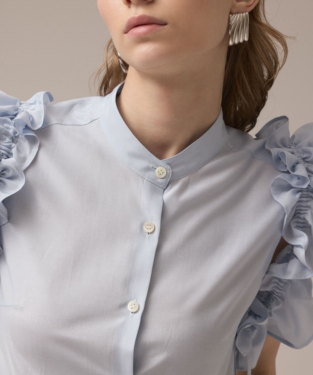 GRACE CONTINENTAL マルチフリルノースリーブブラウス 