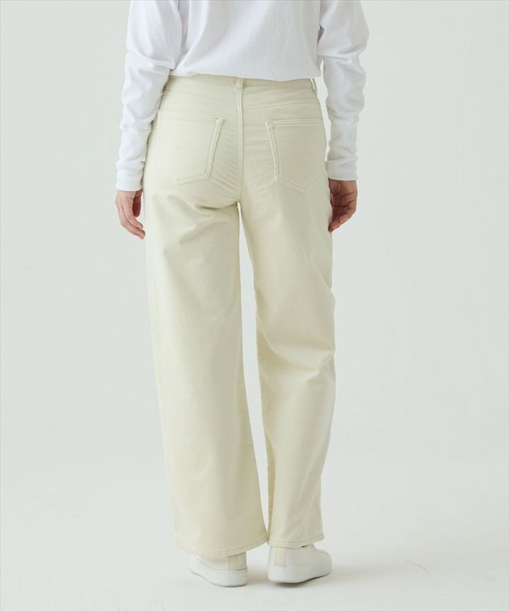 caqu ワイドフィット 裏起毛コーデュロイパンツ 