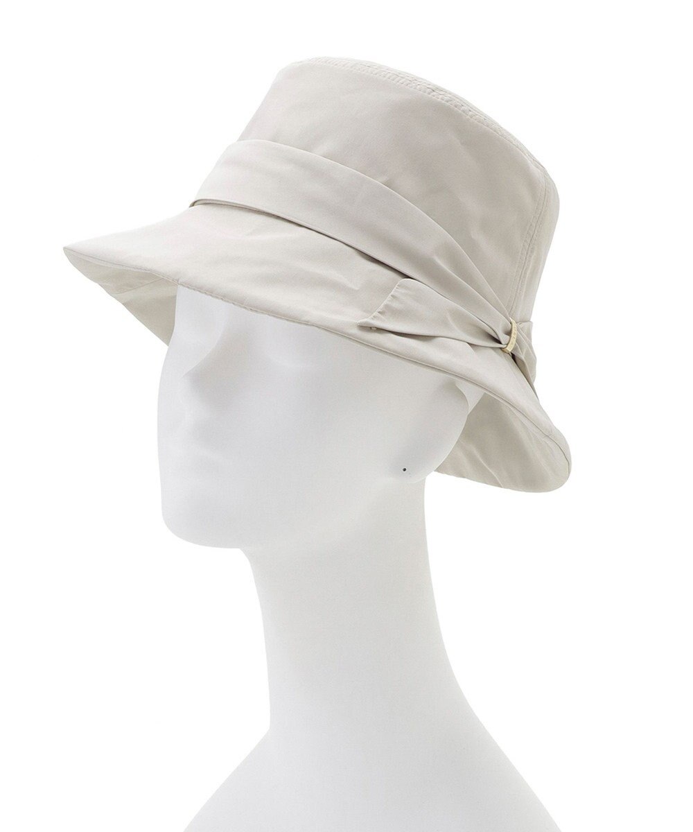 MOONBAT 【遮光100％・遮熱】FURLA(フルラ)リボン巻きダウン ハット 帽子 ロゴチャーム サイズ調整 撥水性 