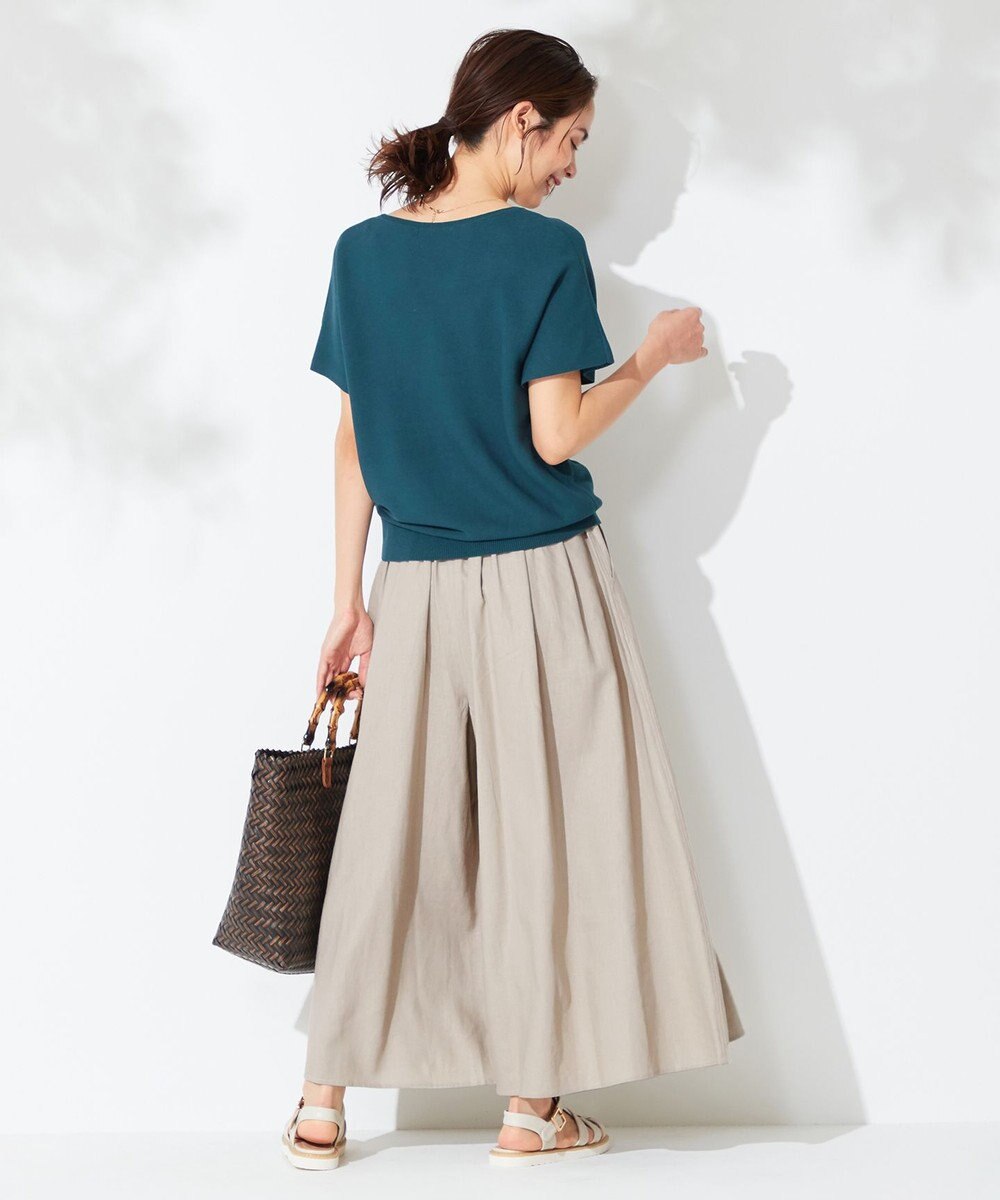 ANY 【接触冷感・UVケア】清涼リネン ガウチョパンツ 