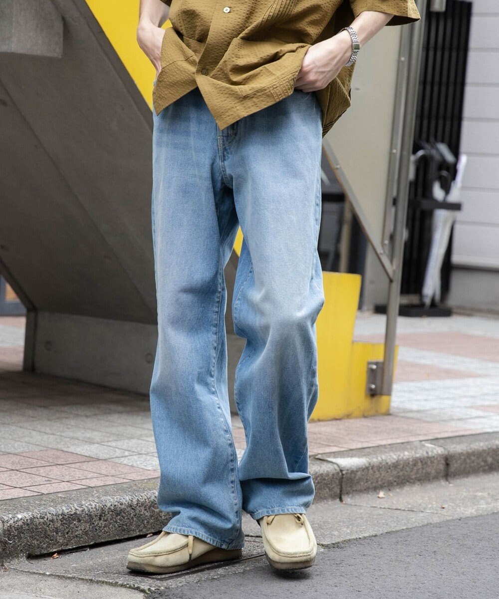 WEGO 【ユニセックス着用ITEM/SMLサイズ展開】デニムストレートパンツ 