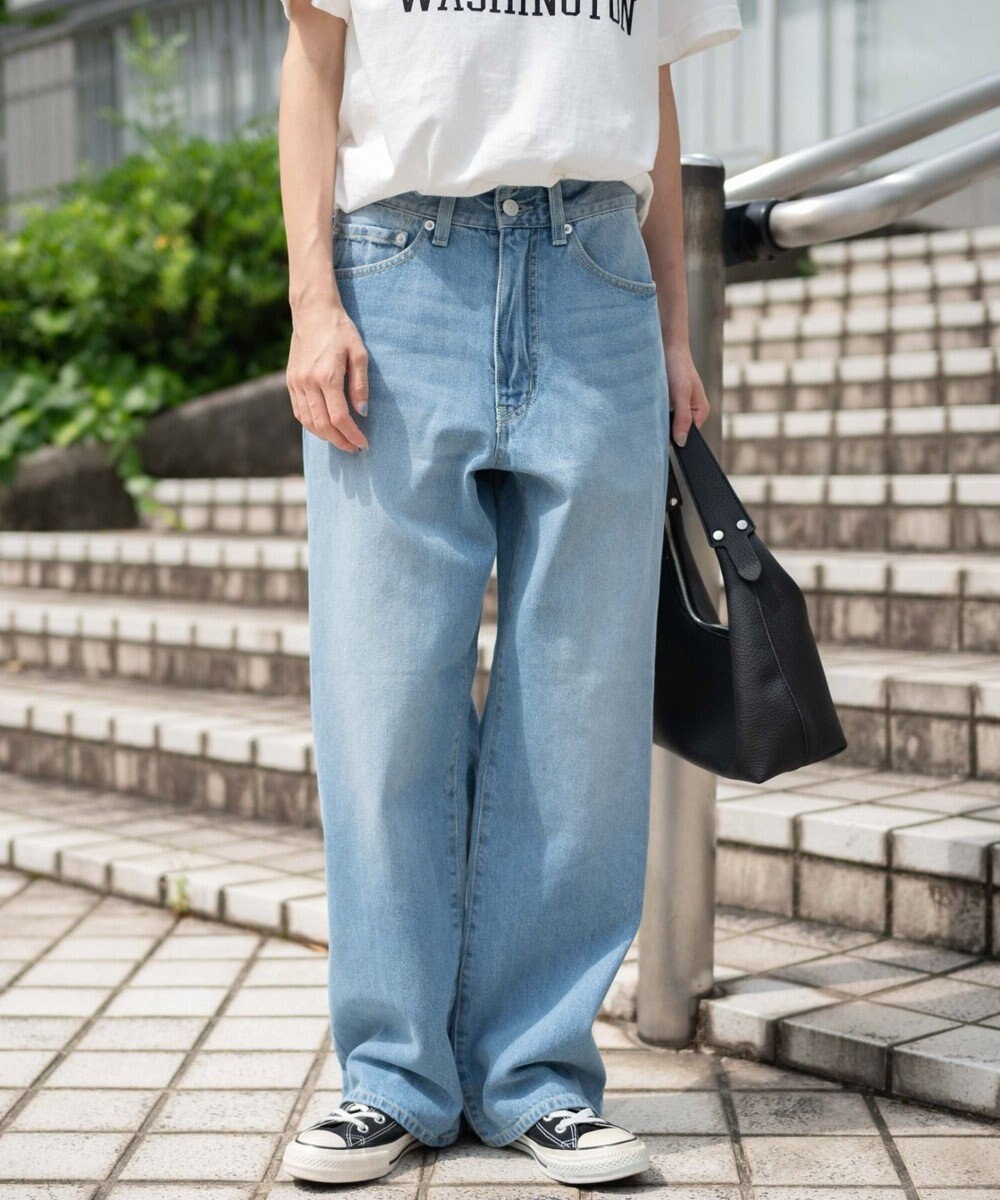 WEGO 【ユニセックス着用ITEM/SMLサイズ展開】デニムストレートパンツ 