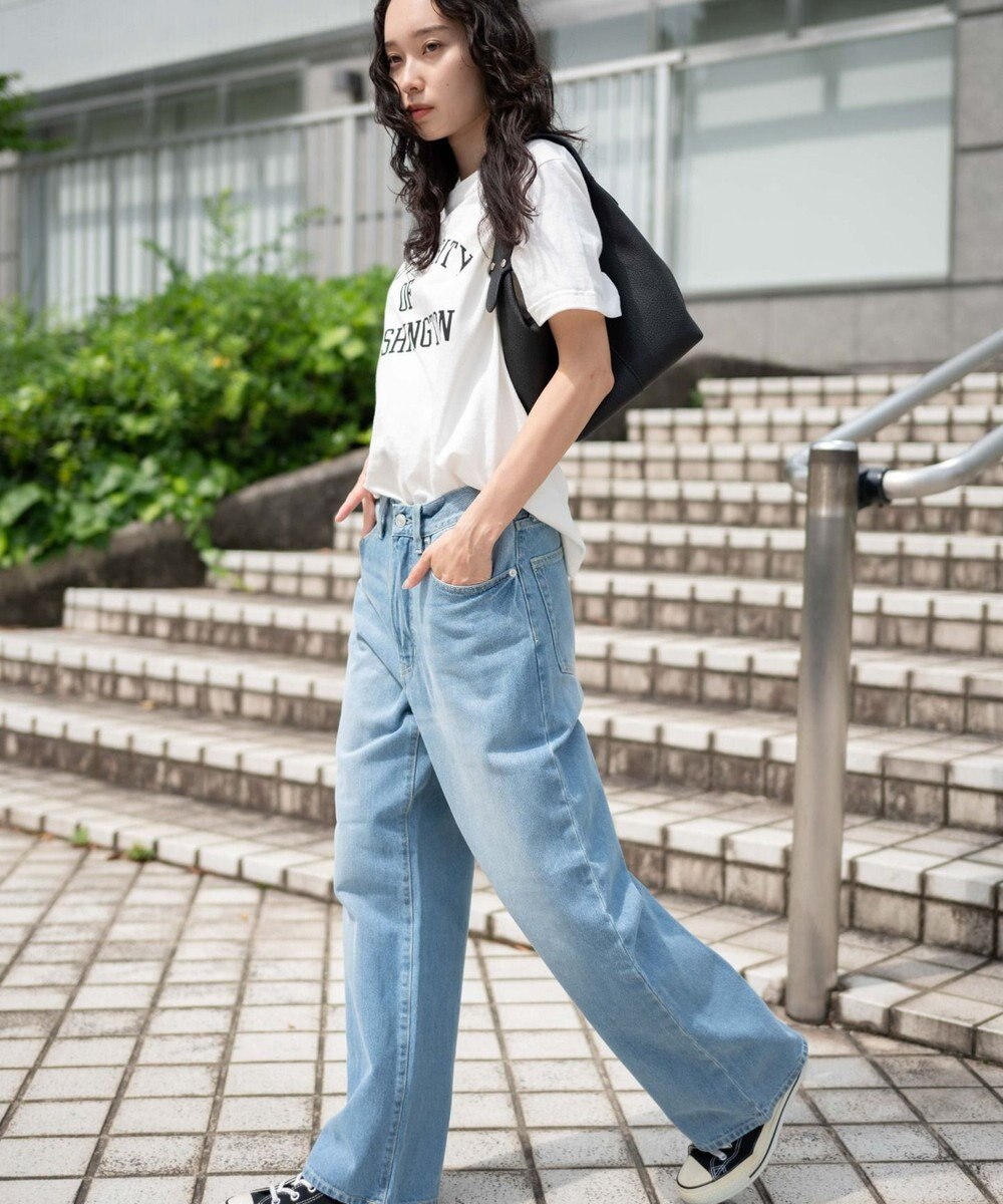 WEGO 【ユニセックス着用ITEM/SMLサイズ展開】デニムストレートパンツ 