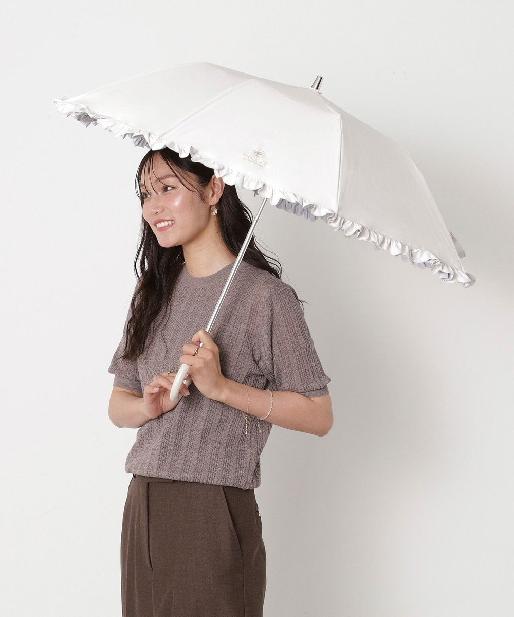 MOONBAT 【一級遮光/晴雨兼用/遮熱/UV】PAUL&JOE ACCESSOIRES(ポール & ジョー)晴雨兼用日傘 クリザンテームワンポイントフリル 