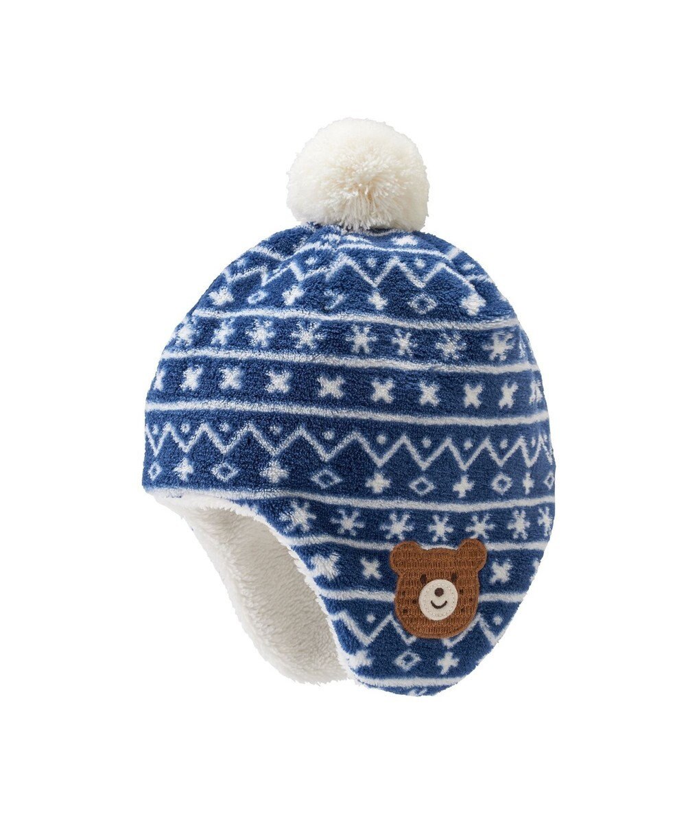 MIKI HOUSE HOT BISCUITS 【42-46cm】ぼん天付フリース素材の帽子 