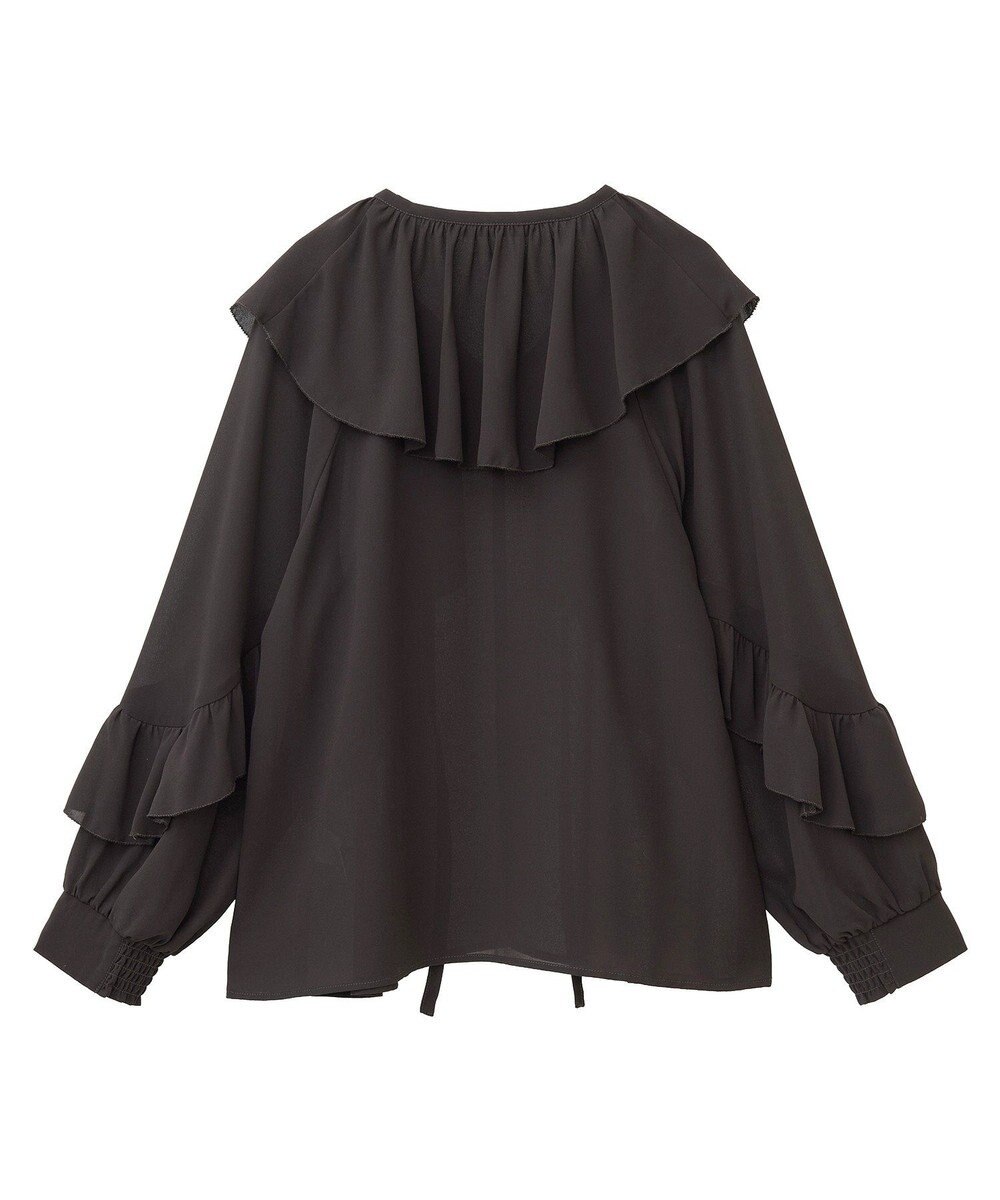 YECCA VECCA シアーラッフルブラウス 