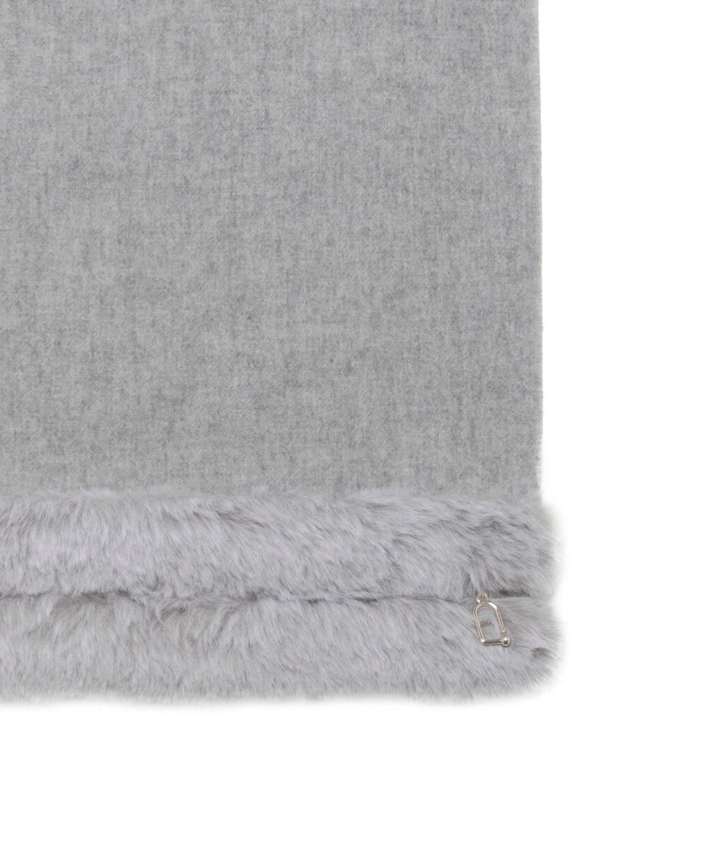 MOONBAT 【WEB限定】FURLA ウール100％×スノートップファーマフラー チャーム付き 