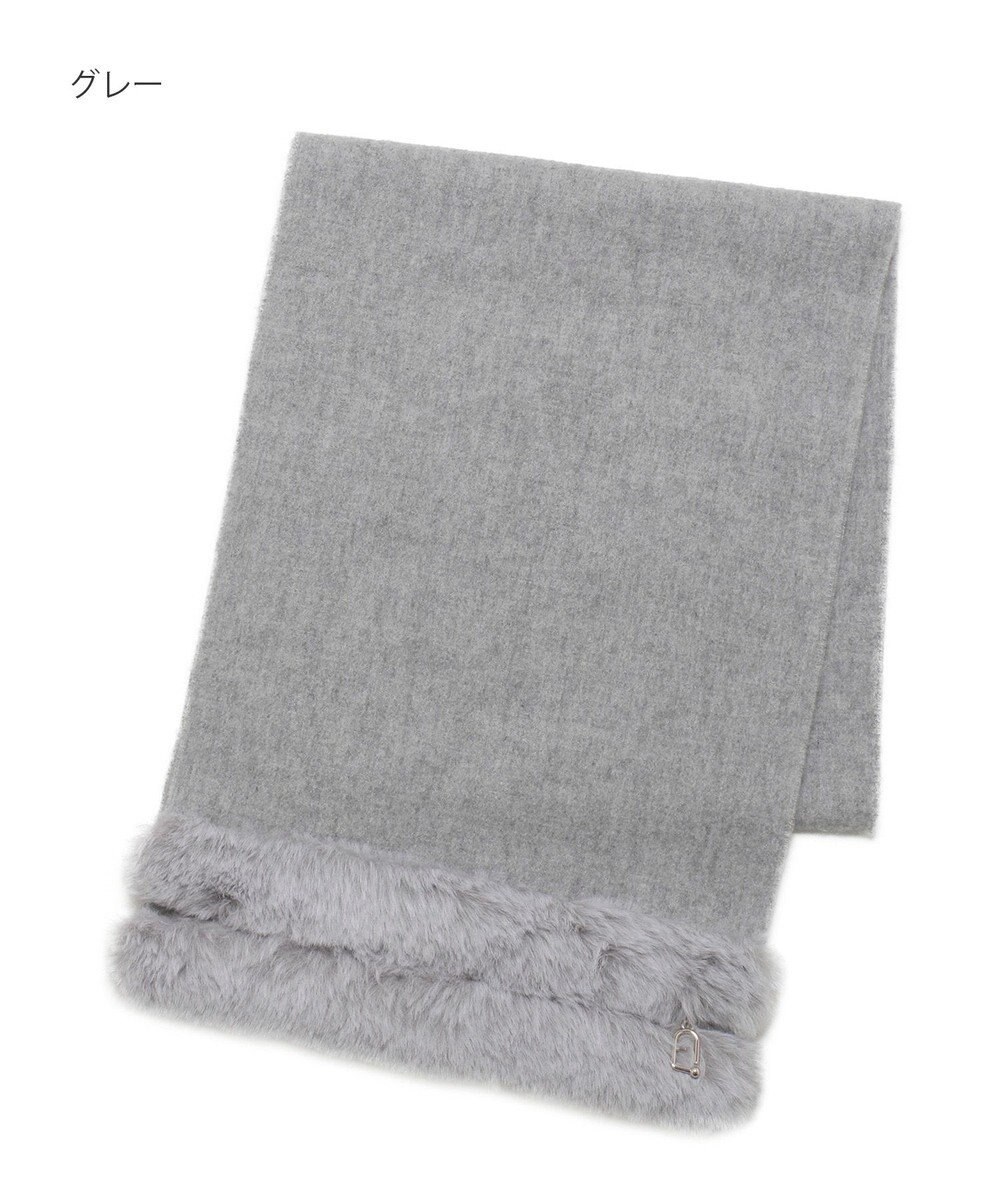 MOONBAT 【WEB限定】FURLA ウール100％×スノートップファーマフラー チャーム付き 