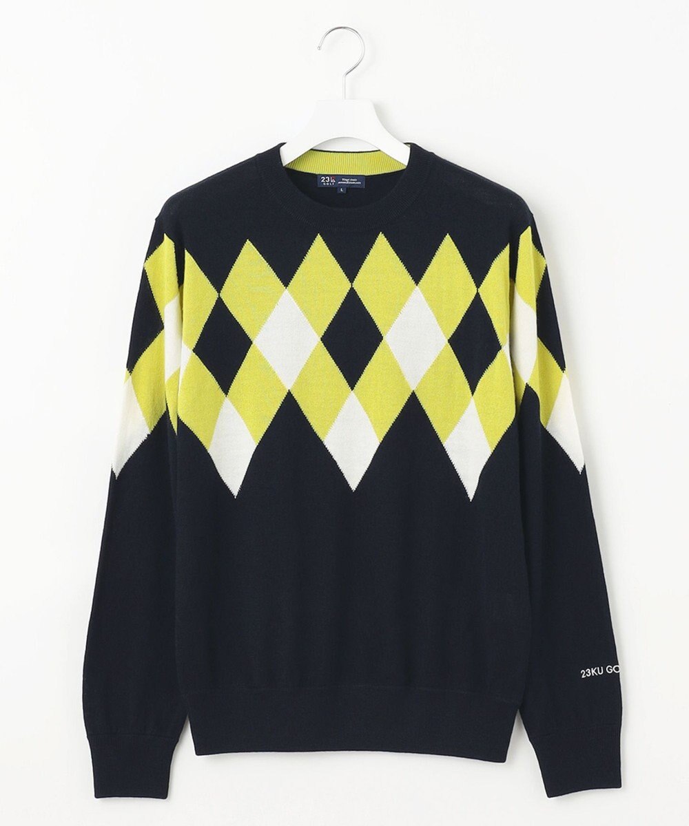 23区GOLF 【MEN】【洗える】ウールアクリル ランバス柄ニット 