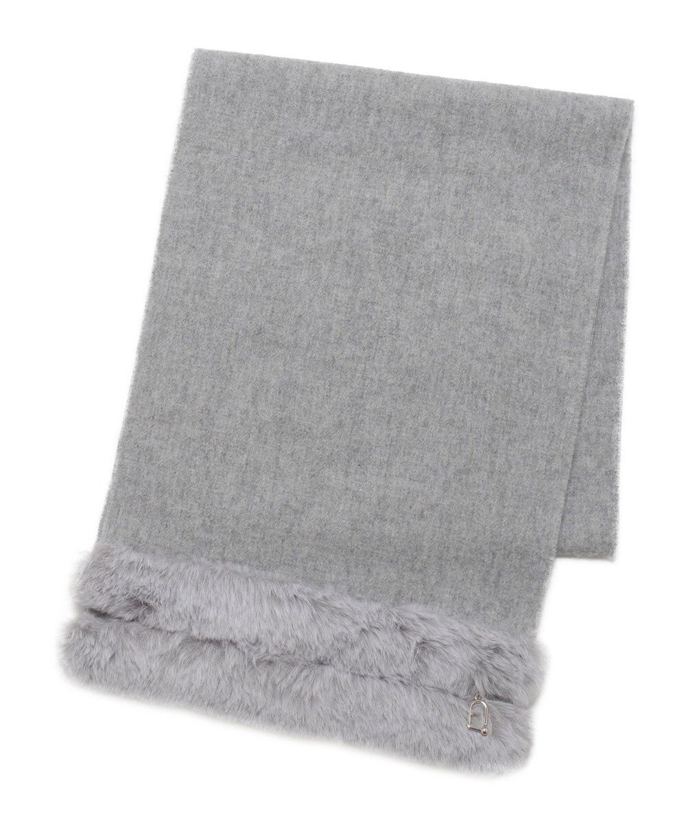 MOONBAT 【WEB限定】FURLA ウール100％×スノートップファーマフラー チャーム付き 