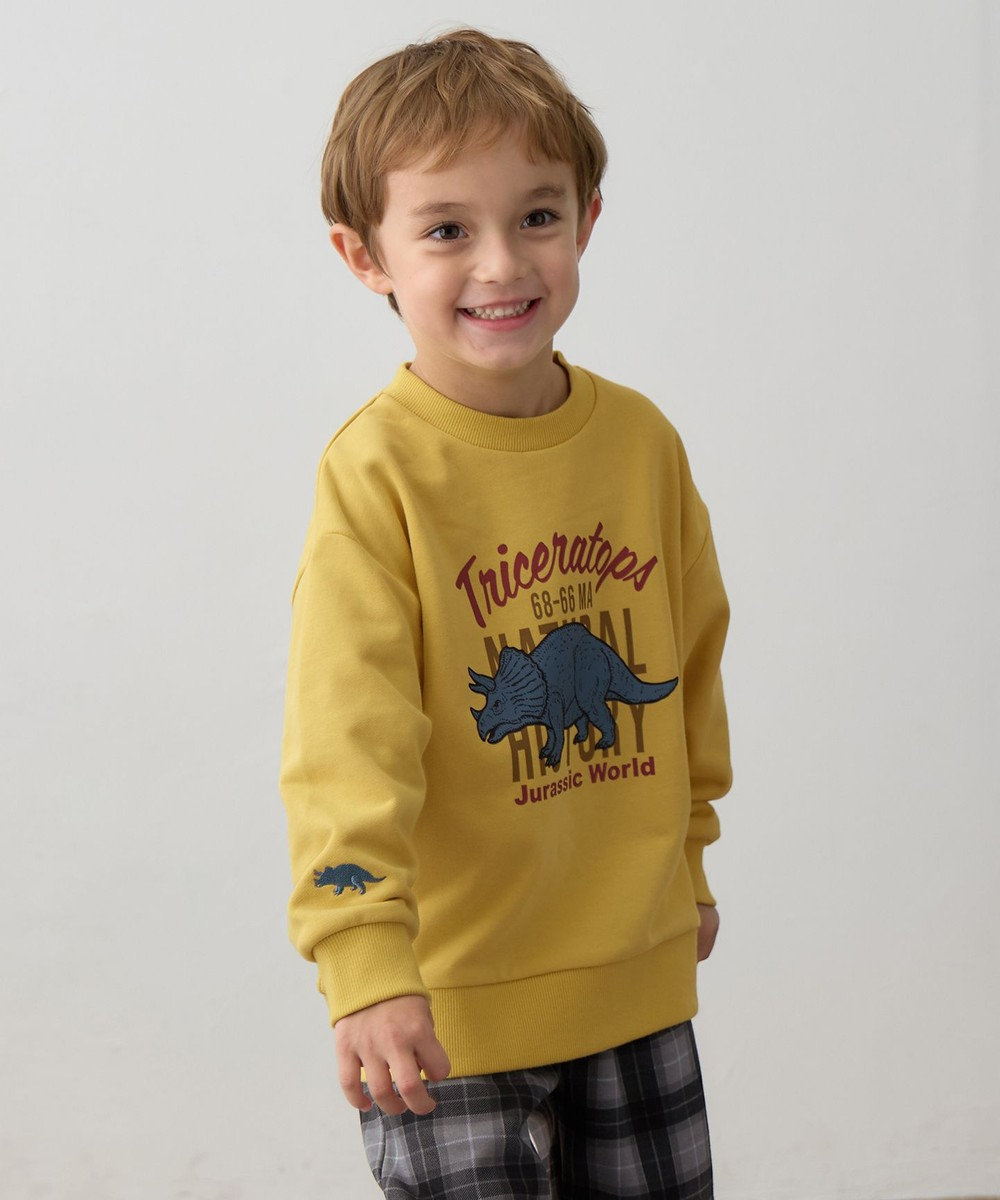 ANY KIDS 恐竜プリント 裏毛トレーナー 