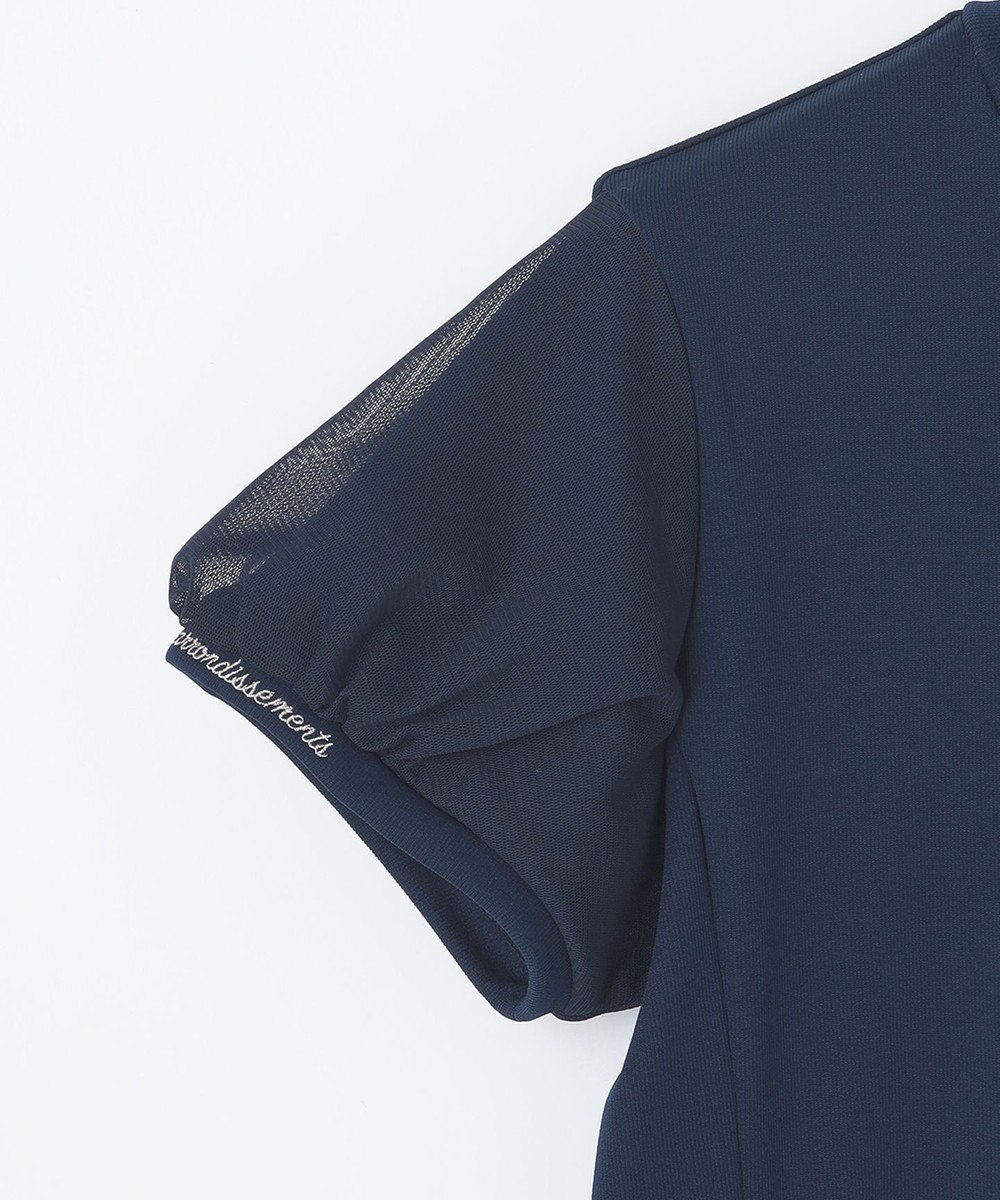 23区GOLF 【WOMEN】チュール袖 モックネックプルオーバー 