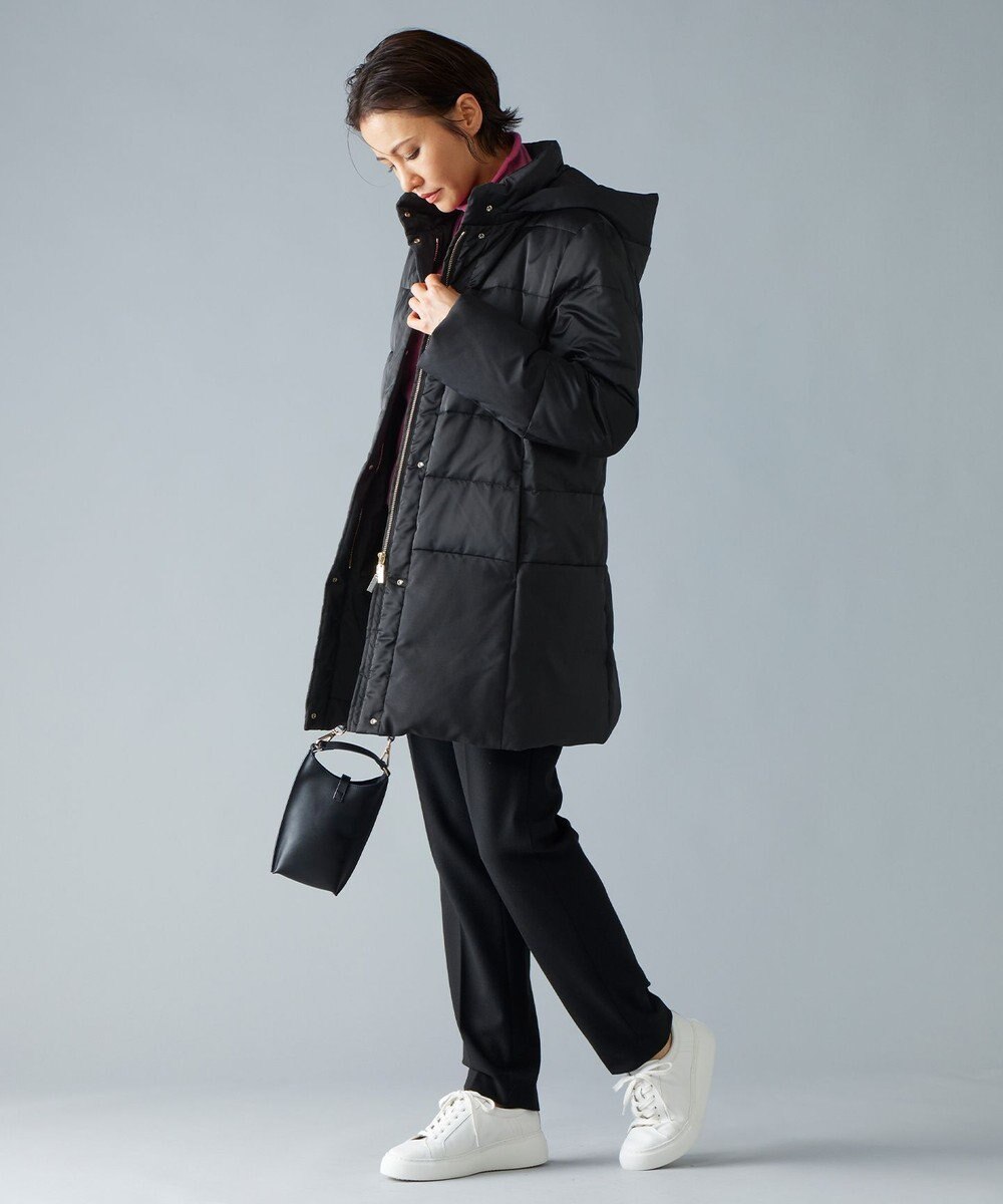 自由区 【撥水加工・洗える】ブライトダウンフード付き ダウンコート 