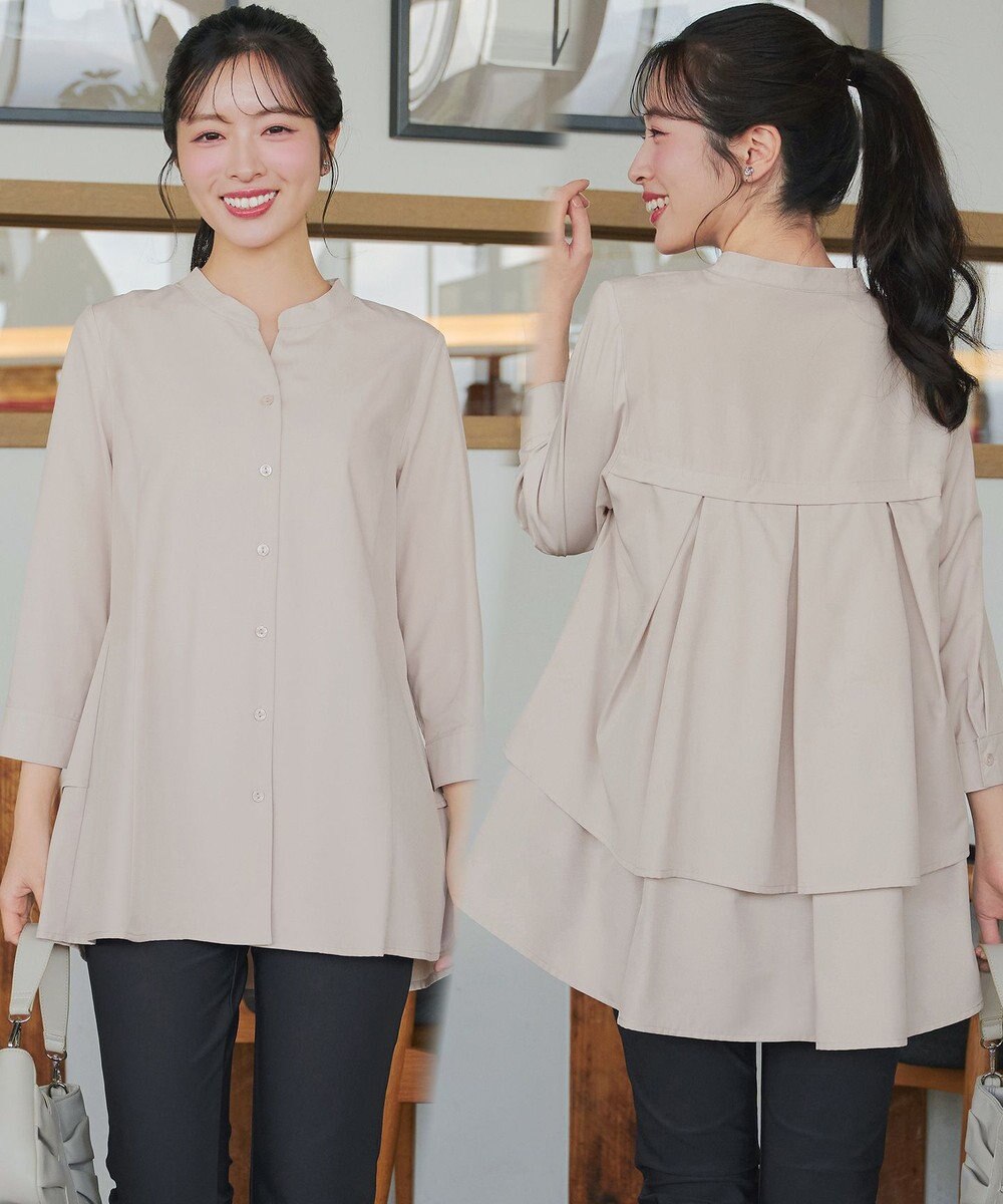 Tiaclasse バックタックフレアチュニック 