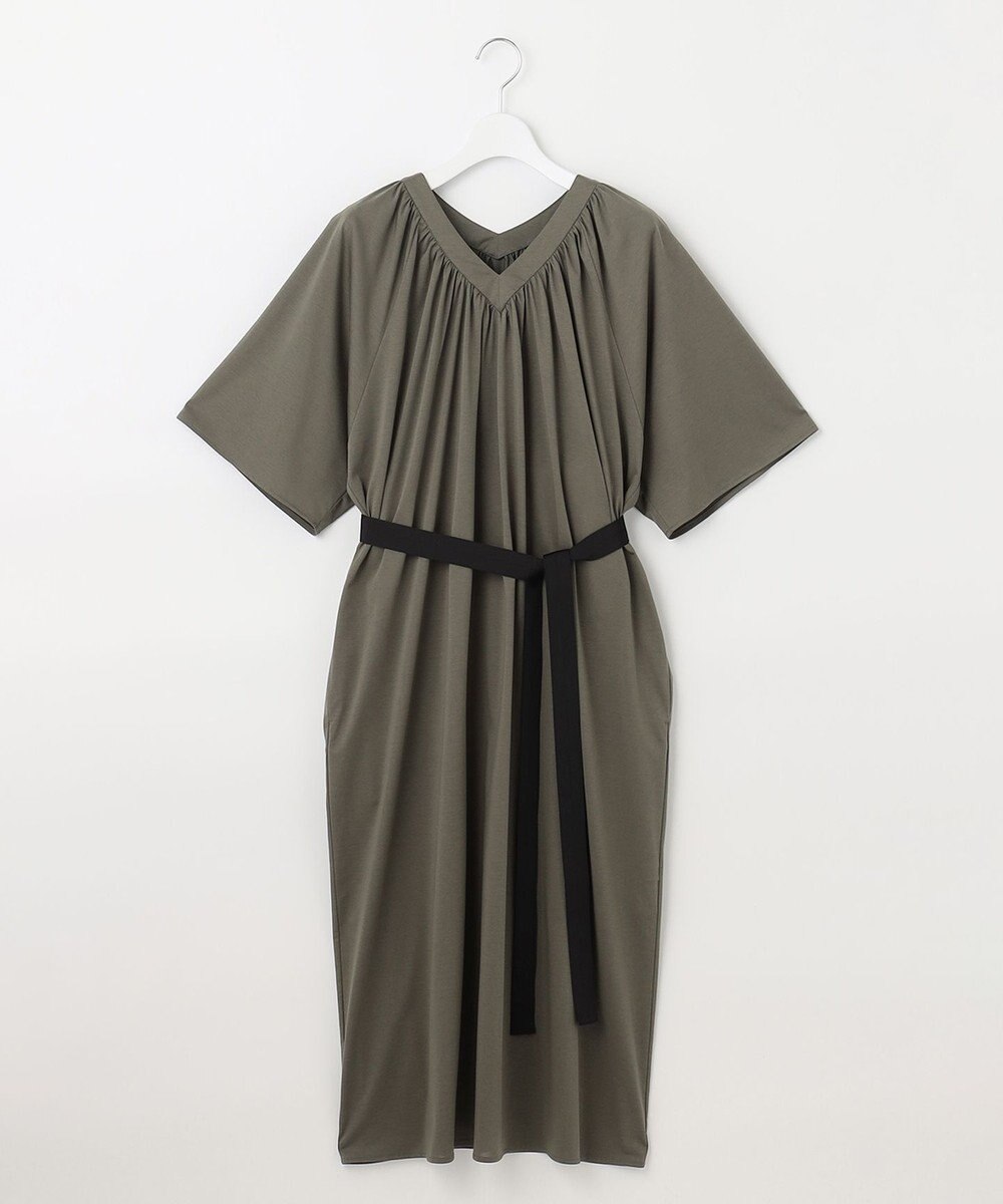 自由区 【WEB限定・洗える・XSサイズあり】ライトギャザーフレアスリーブ ワンピース 