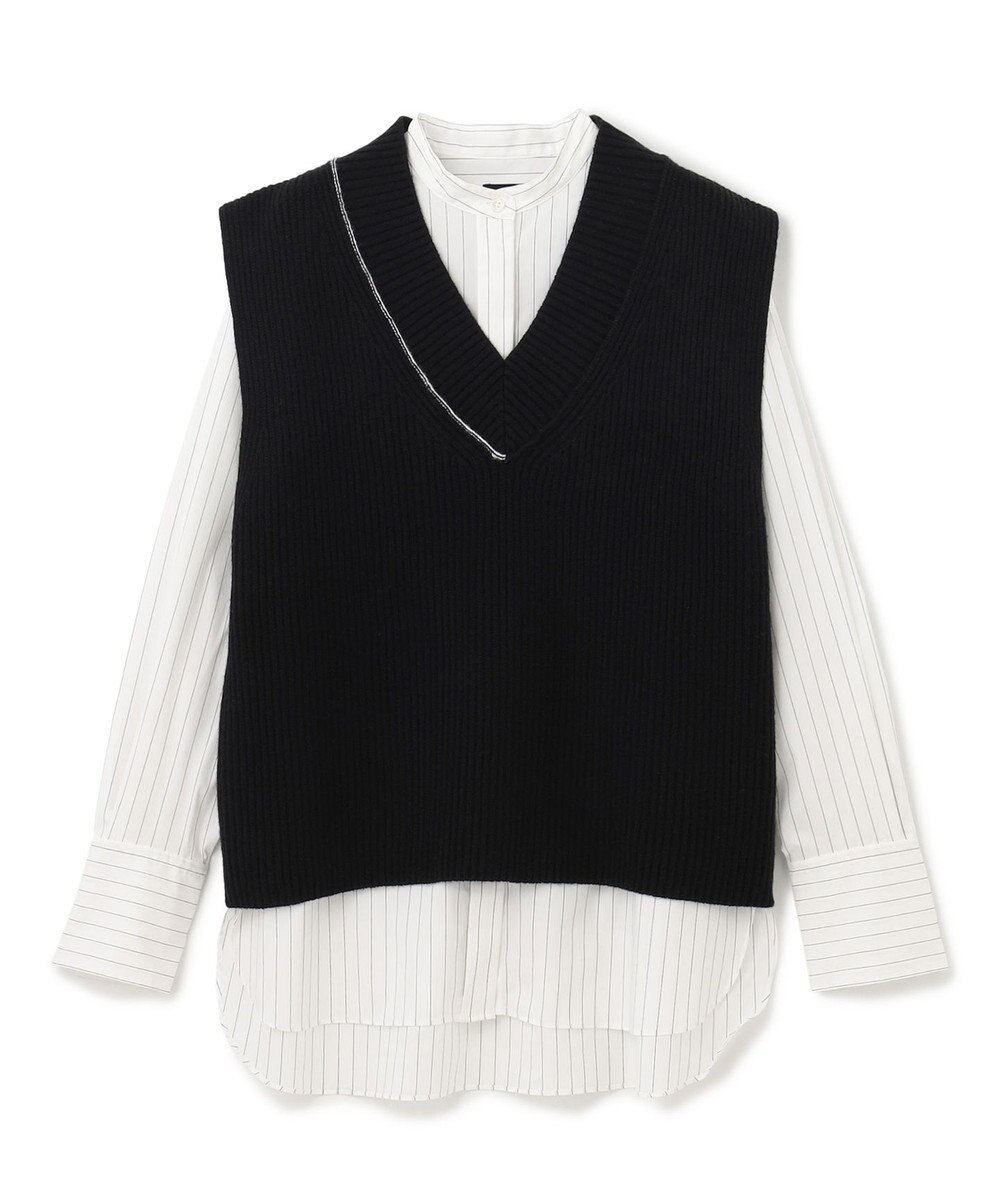 JOSEPH ポプリンシャツ×ニットベスト 