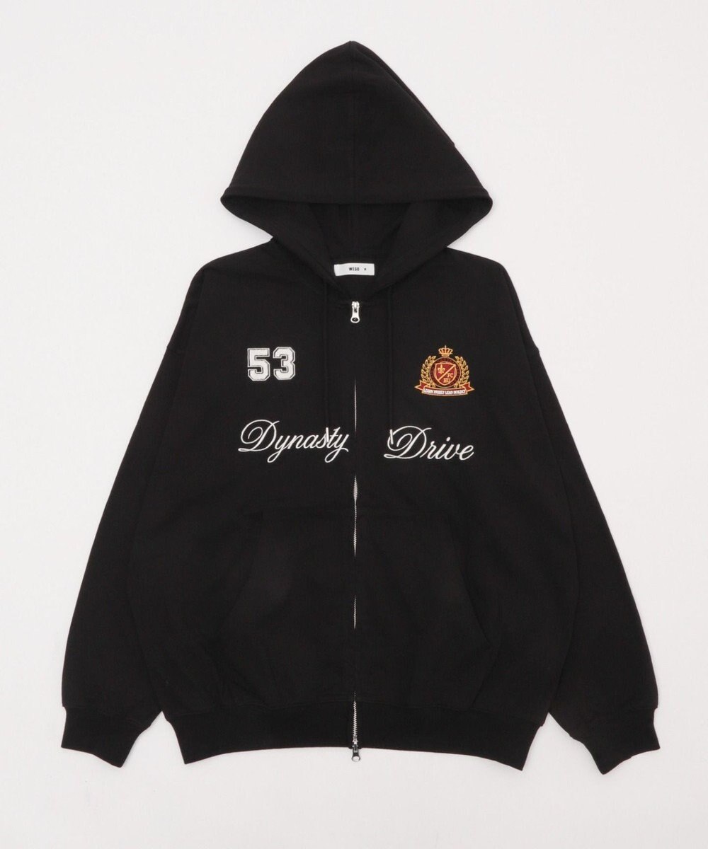 WEGO 【ユニセックスITEM/MLサイズ展開】ナンバリングカットZIPパーカー 