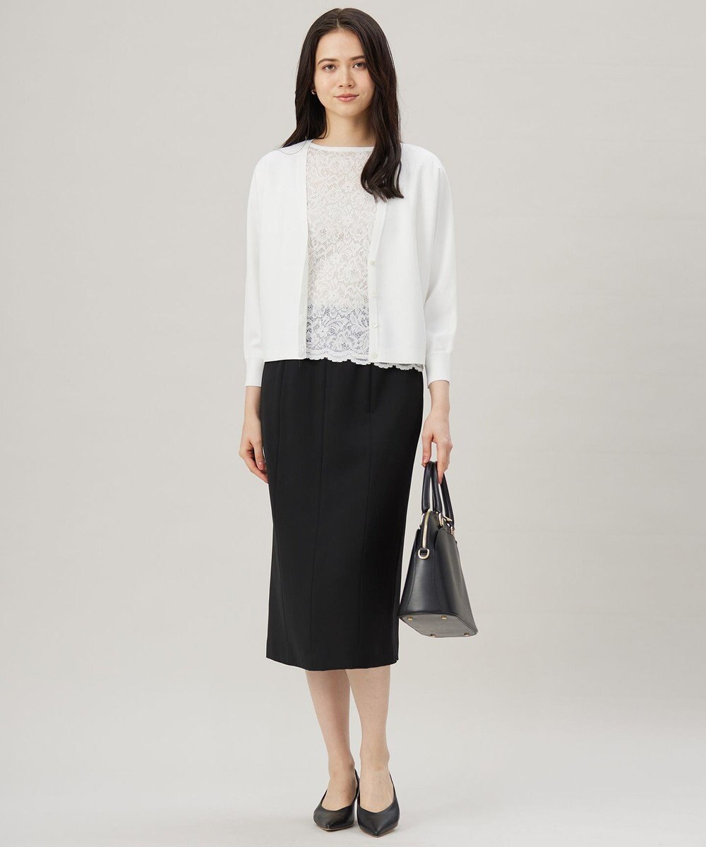 自由区 S 【接触冷感・UVカット・洗える】クレープストレッチニット カーディガン 