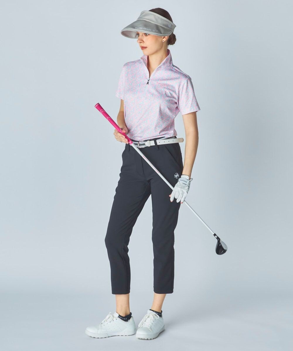 FILA GOLF／marie claire 【Marie claire sports】小花柄ハーフジップ半袖シャツ 