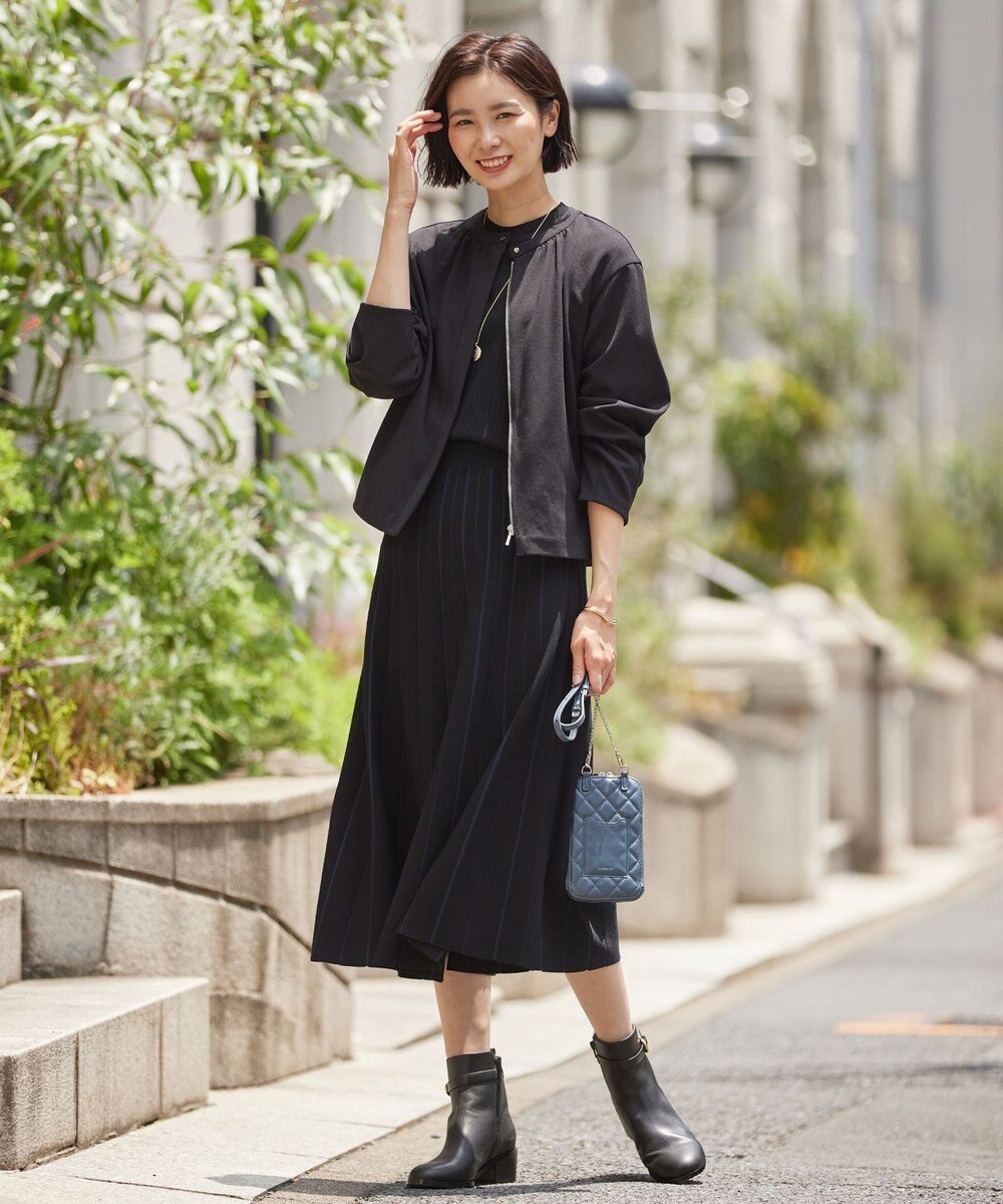 J.PRESS LADIES ジョーゼットジャージー タックスリーブ ブルゾン 