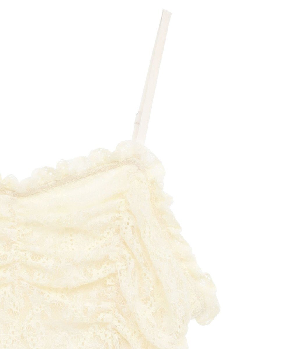 earth music&ecology フロントギャザー起毛レースミニワンピース 